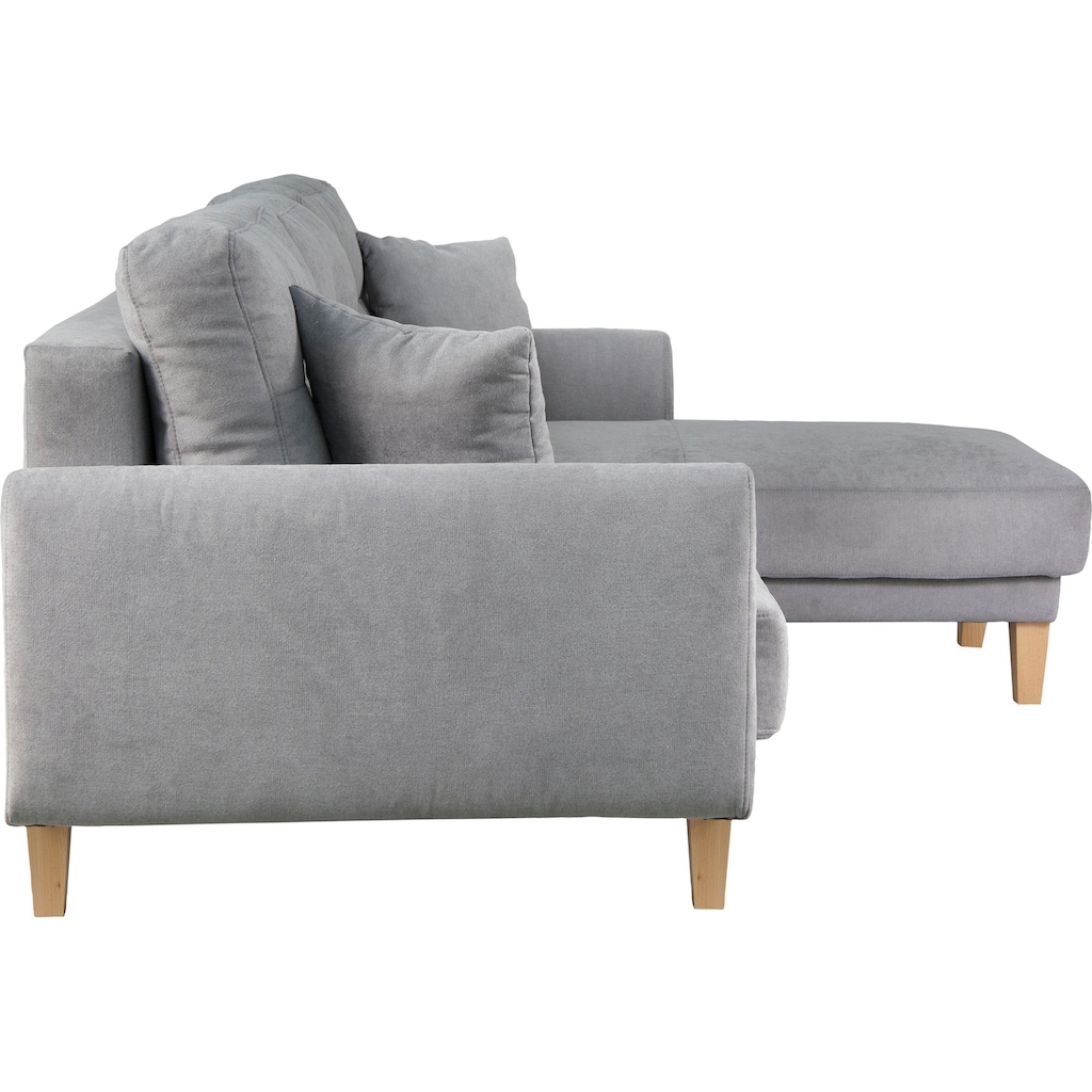 Home affaire Ecksofa »Triplo, Zierkissen, Schlaffunktion, B/T/H: 234/164/89 cm, L-Form«