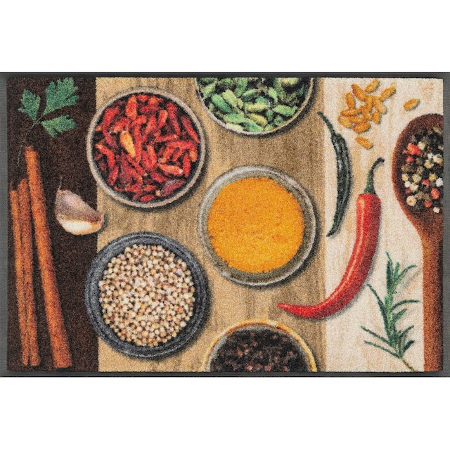wash+dry by Kleen-Tex Fußmatte »Hot Spices«, rechteckig, Schmutzfangmatte,  Motiv Gewürze, rutschhemmend, waschbar online bei OTTO