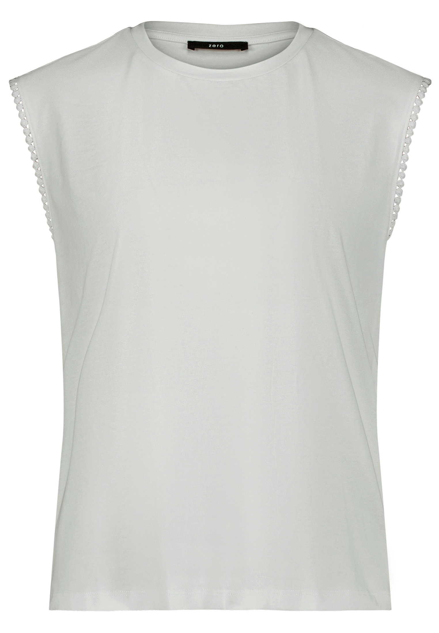 Zero Shirttop »Rundhals-Shirt mit Schmuckkanten«