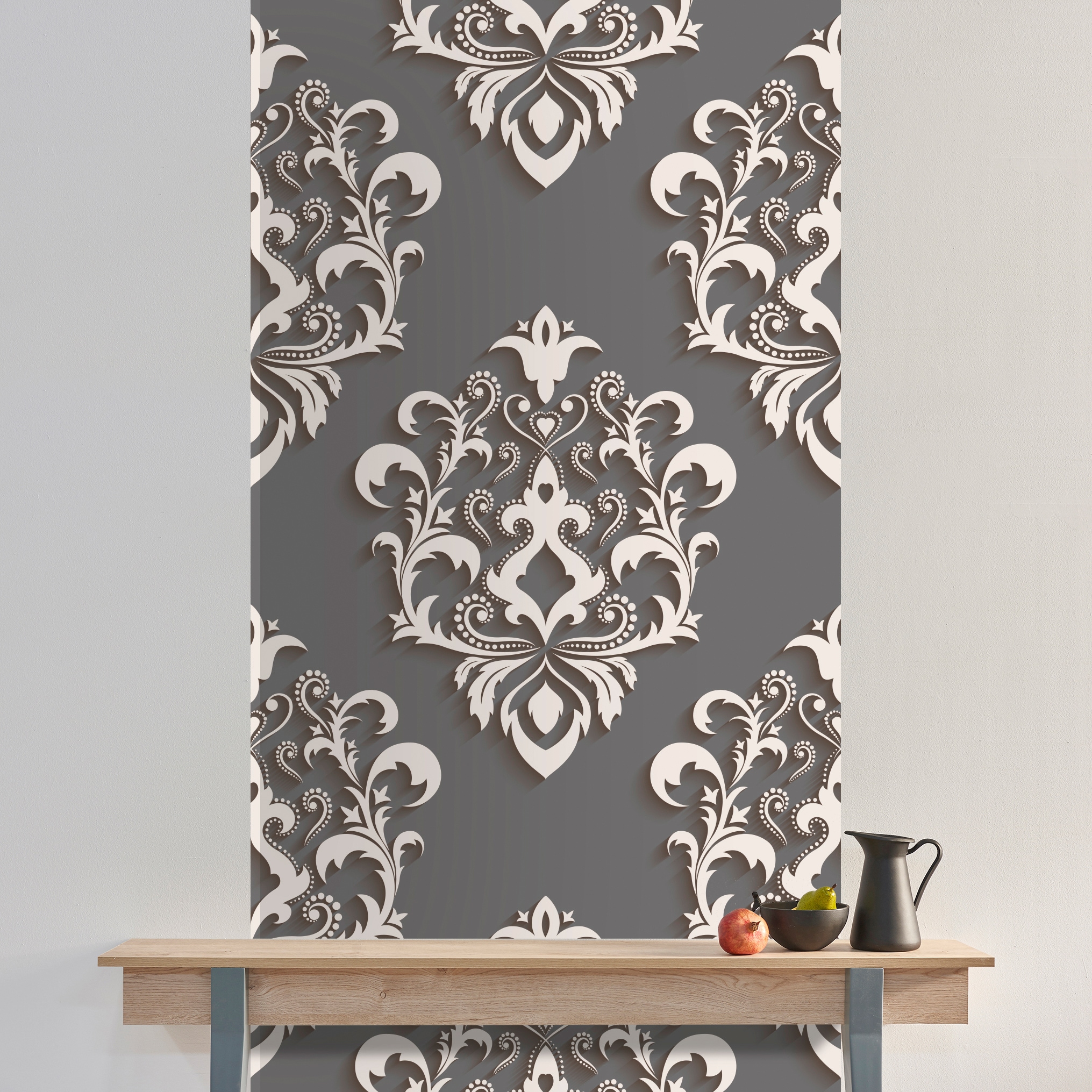 queence Vinyltapete »Hailey«, bedruckt-Barock-Antikoptik-Kunst, 90x250cm, selbstklebend, kinderleichte Anbringung, Sticker