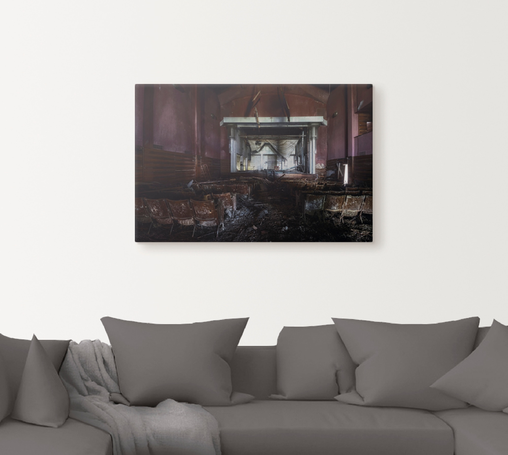 Artland Wandbild »Lost Place - Kino - verlassene Orte«, Gebäude, (1 St.), als Alubild, Outdoorbild, Leinwandbild, Poster in verschied. Größen