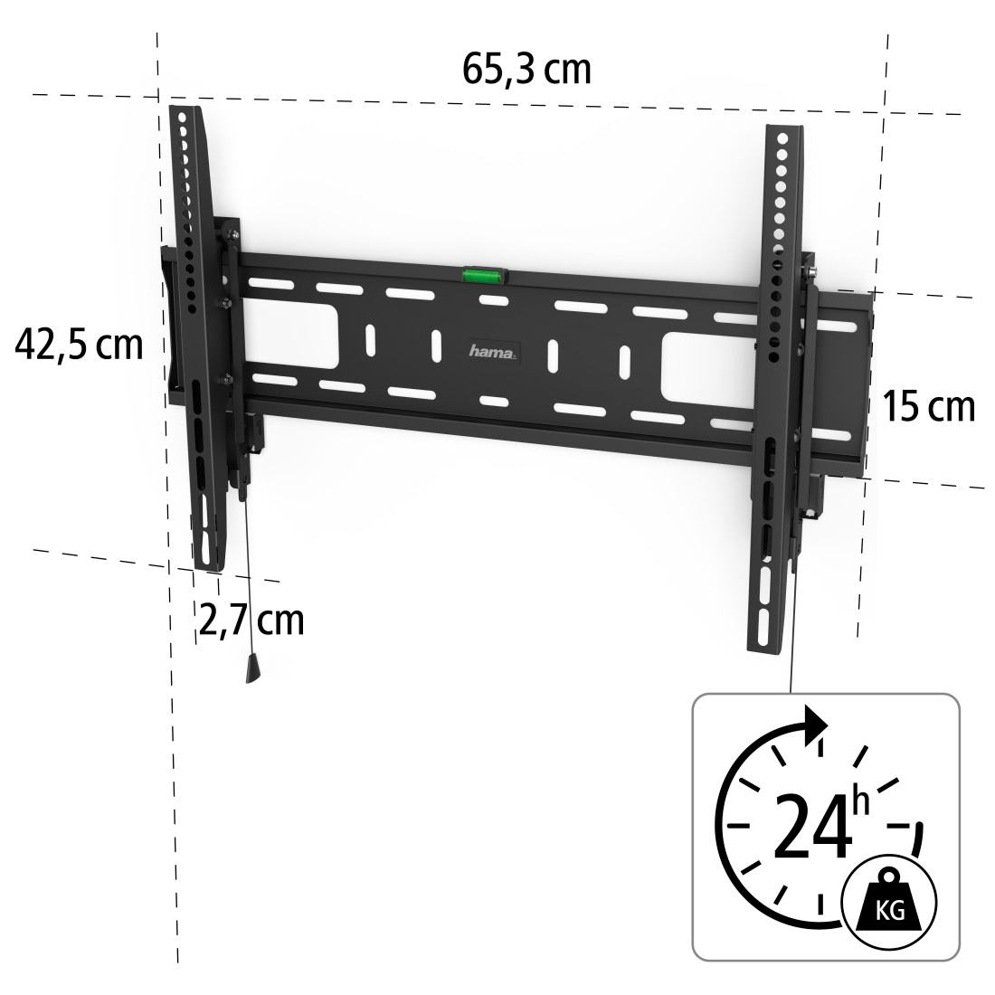 Hama TV-Wandhalterung »bis 50kg,starr,Diebstahlschutz,94-229cm (37"-90"),43",50",55",65",75"«, bis 229 cm Zoll
