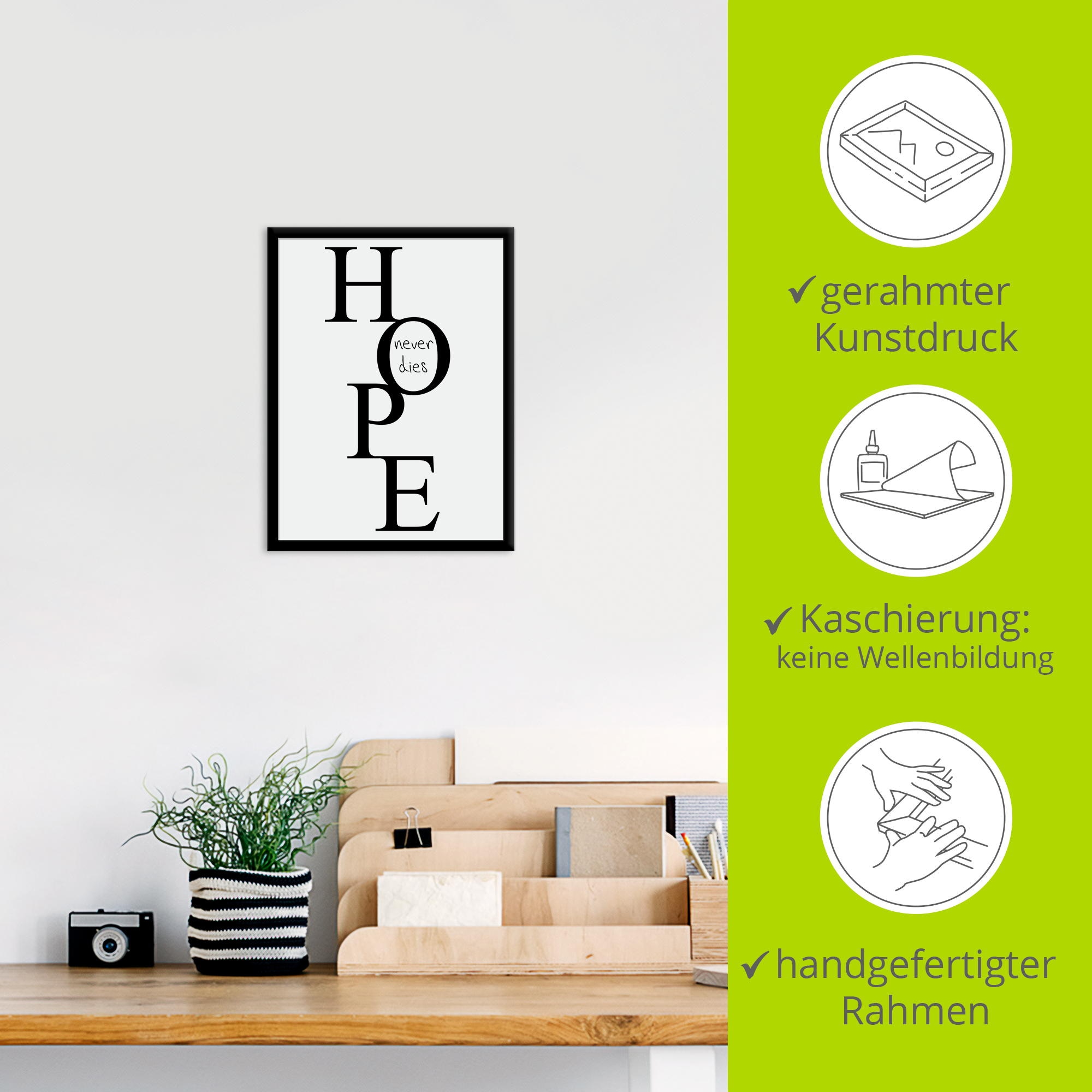 Artland Wandbild »Hoffnung«, Sprüche & Texte, (1 St.)