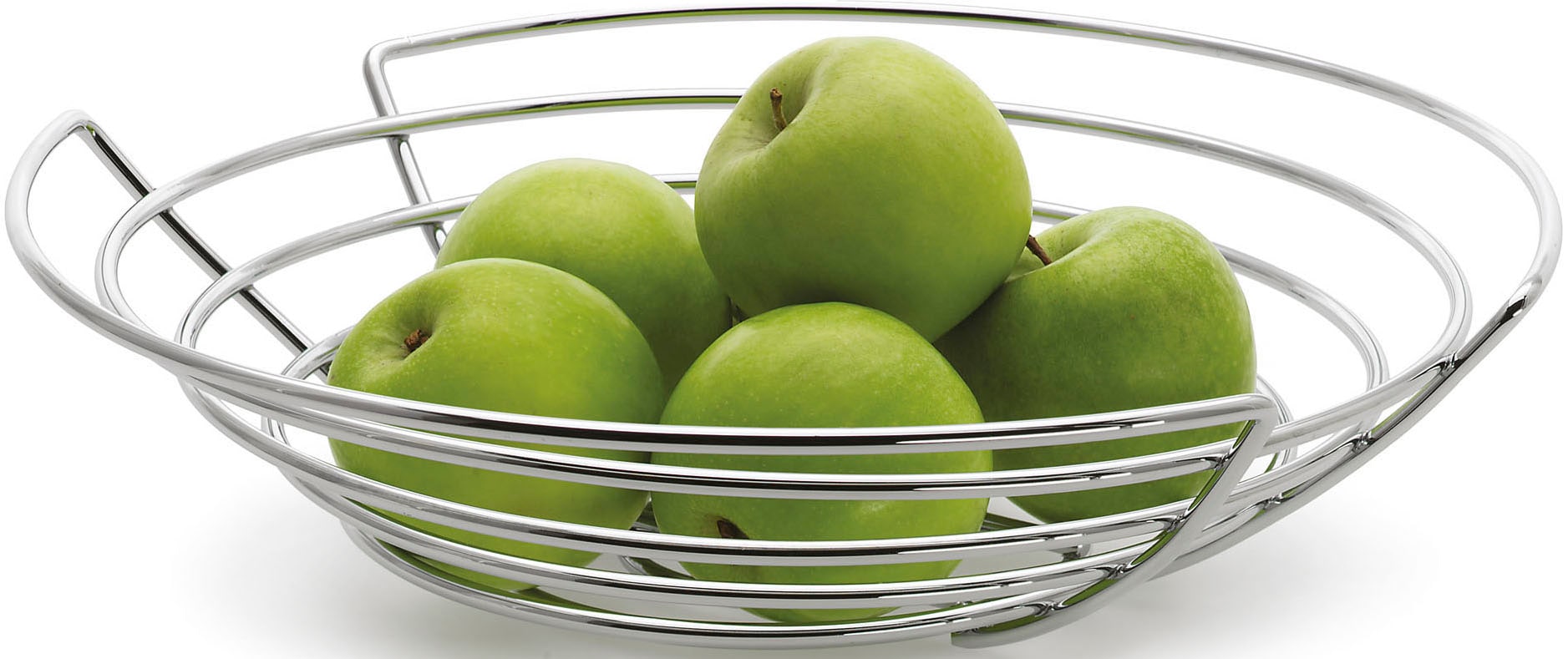 Blomus Drahtkorb »WIRES« Obstkorb aus Stahlgeflecht in silberfarben, Größe B/H/T: 10 cm Ø 36 cm