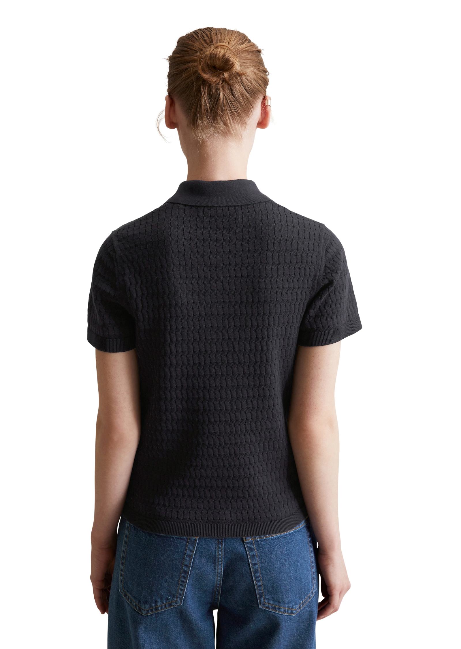 Marc O'Polo DENIM Poloshirt, aus Strick, modisches Muster, regular
