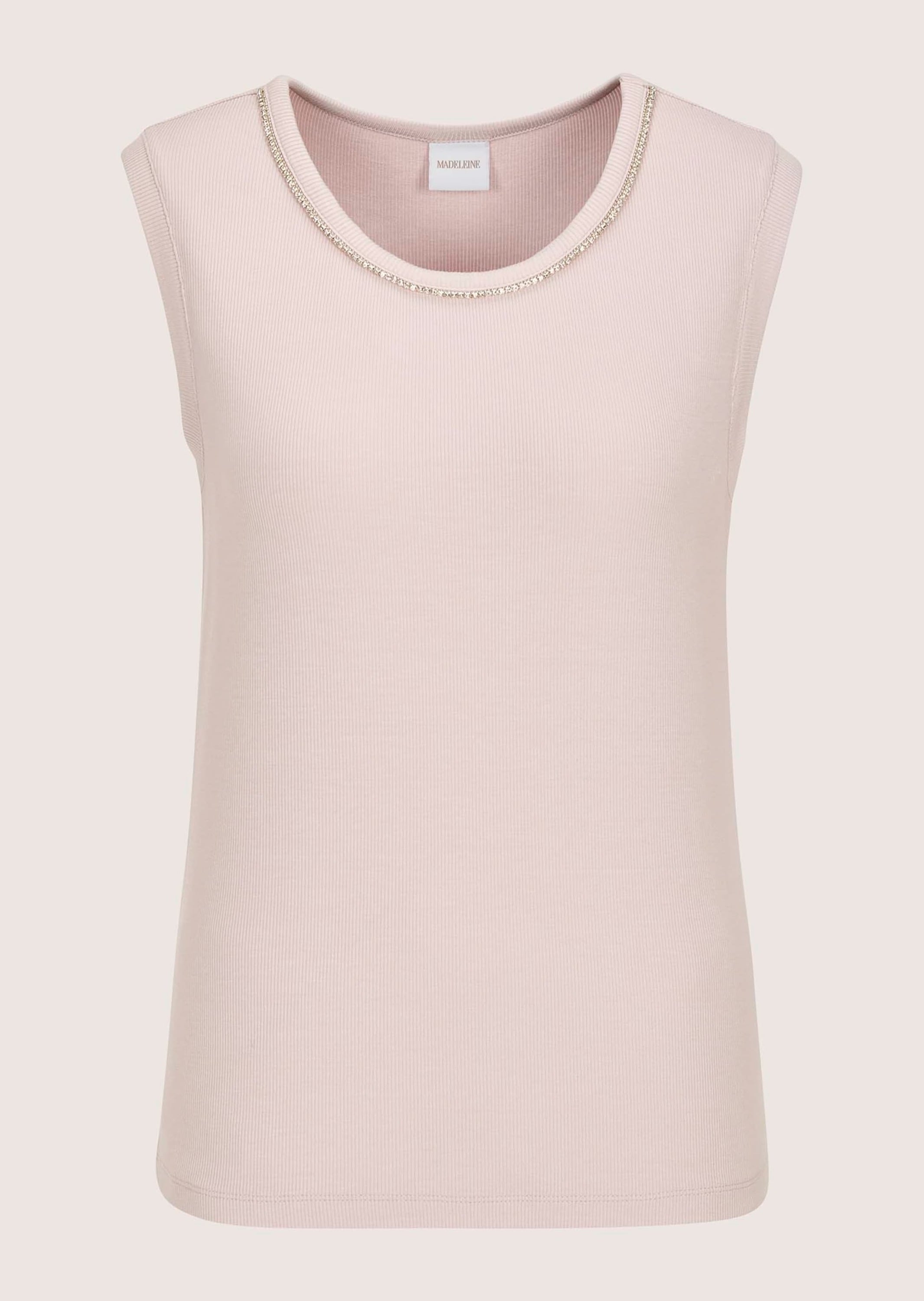 MADELEINE Kurzarmshirt »Top Elegantes Kurzarm Sommeroberteil mit Strass« Strassband