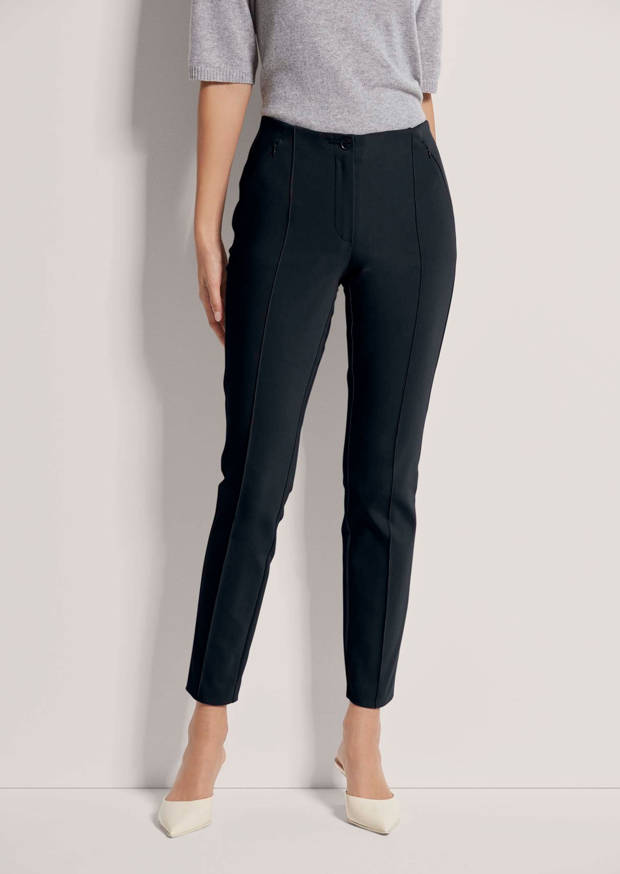 MADELEINE Stoffhose »Hose Schlanke Stretch-Hose mit Biesen«