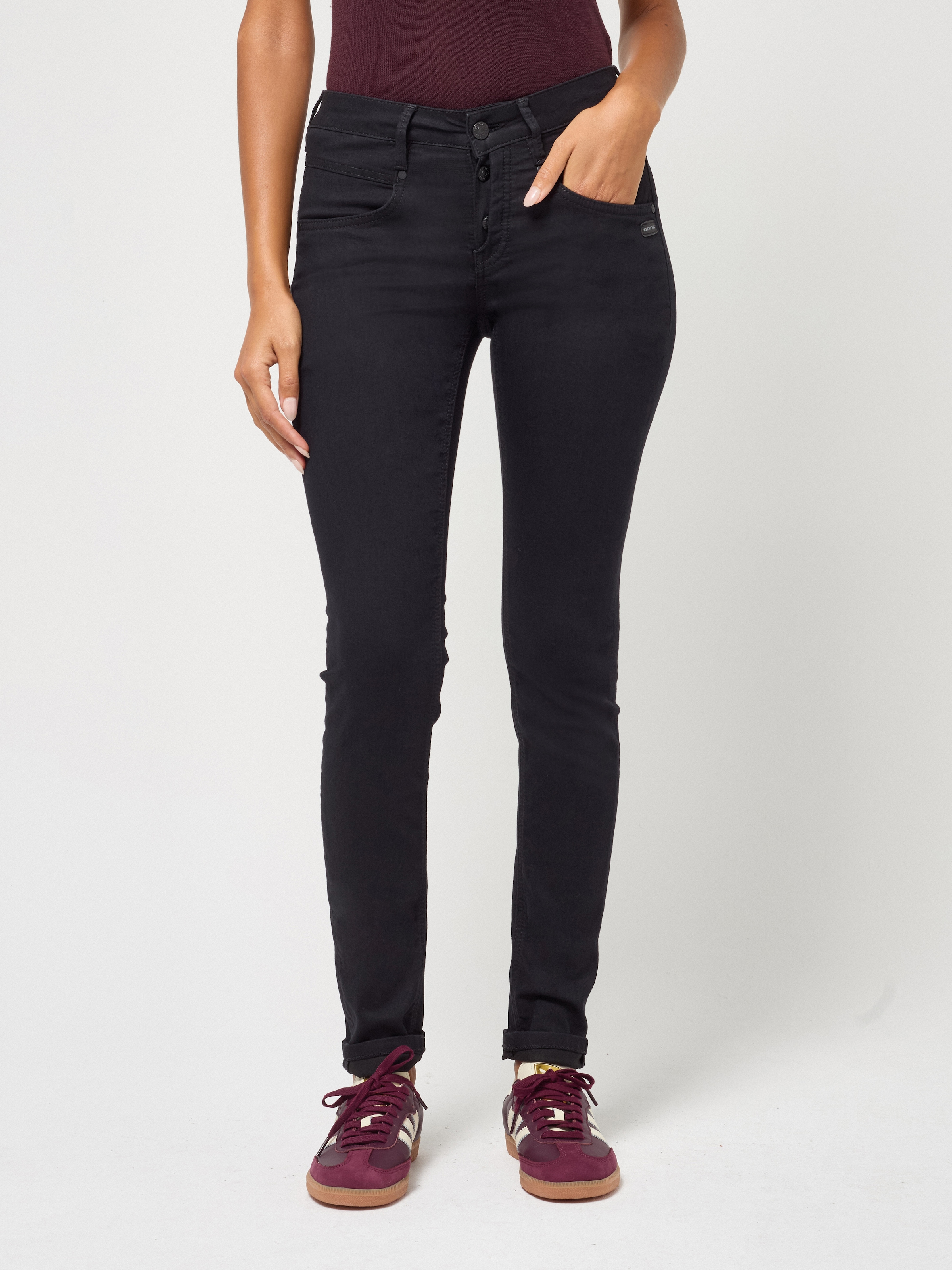 GANG Skinny-fit-Jeans »94MEDINA« mit stylischer halb offener Knopfleiste