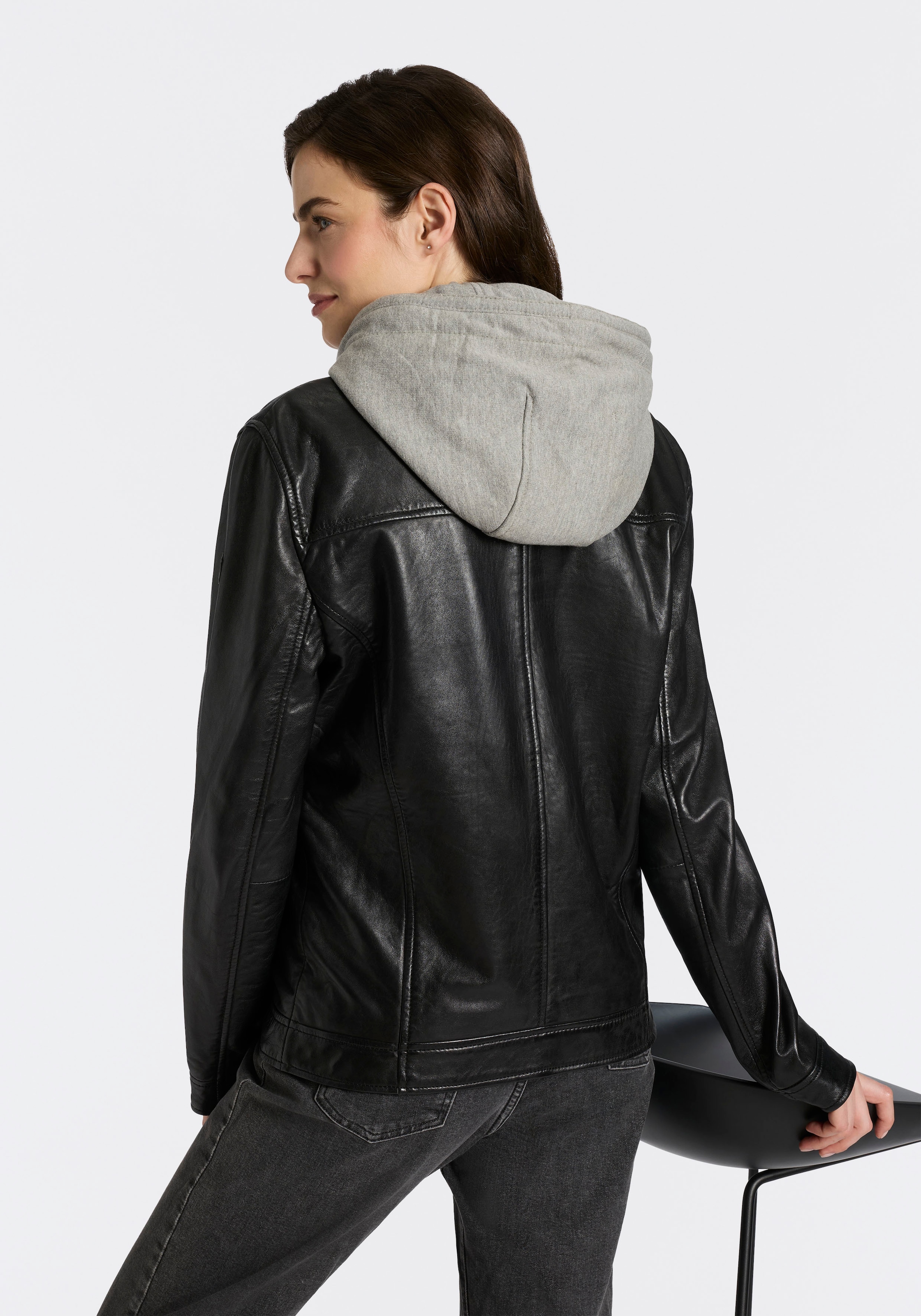 Mauritius Lederjacke »MMBarlo« mit Kapuze mit abnehmbarer Kapuze