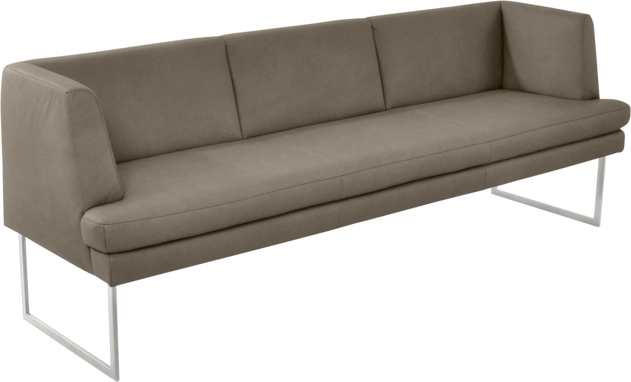 K+W Komfort & Wohnen Polsterbank »Cube« Hammerkissenoptik, 2 Breiten, Hochkantkufe in Edelstahloptik