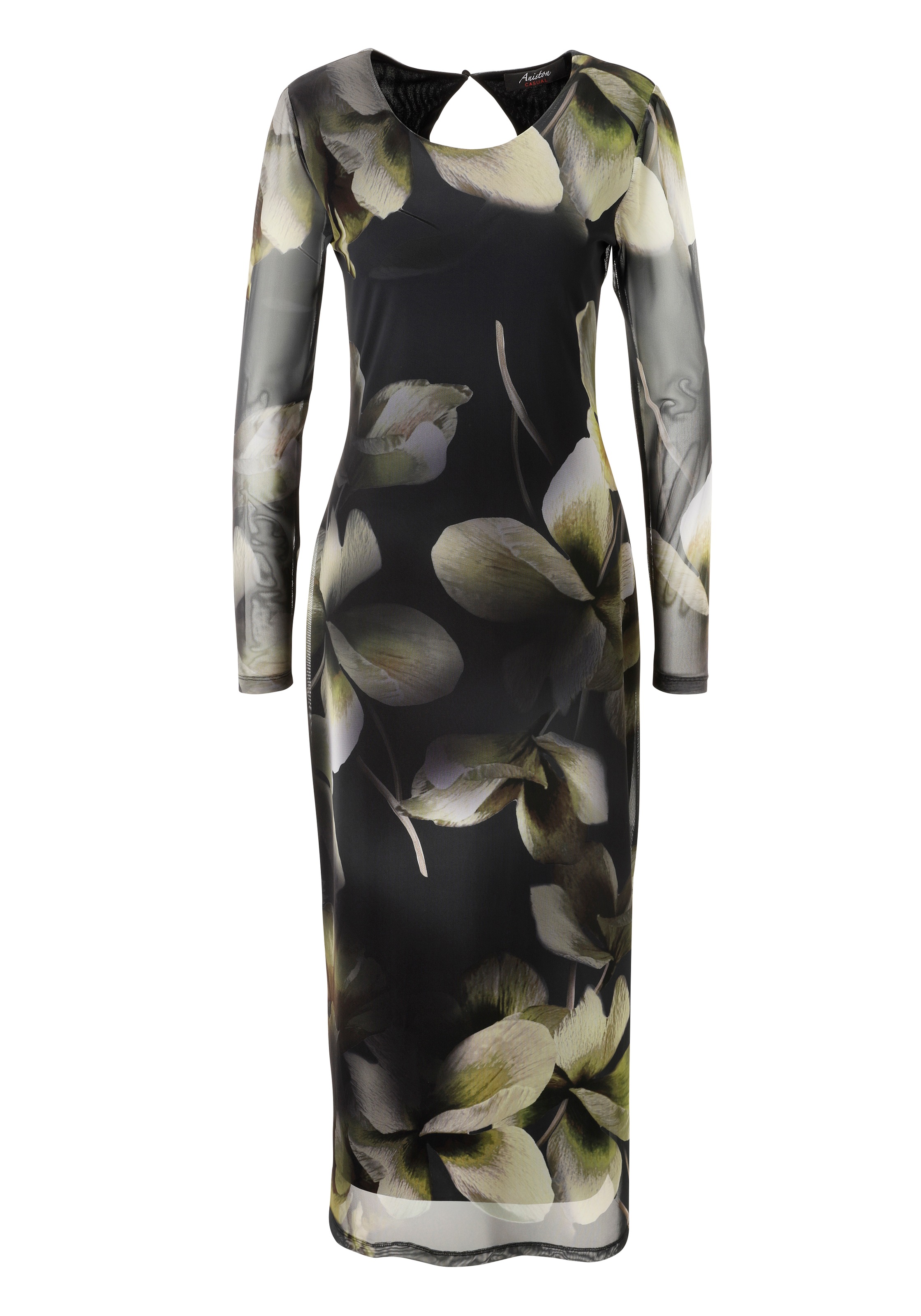 Aniston CASUAL Maxikleid, mit großflächigen Batik-Blüten bedruckt - NEUE KOLLEKTION