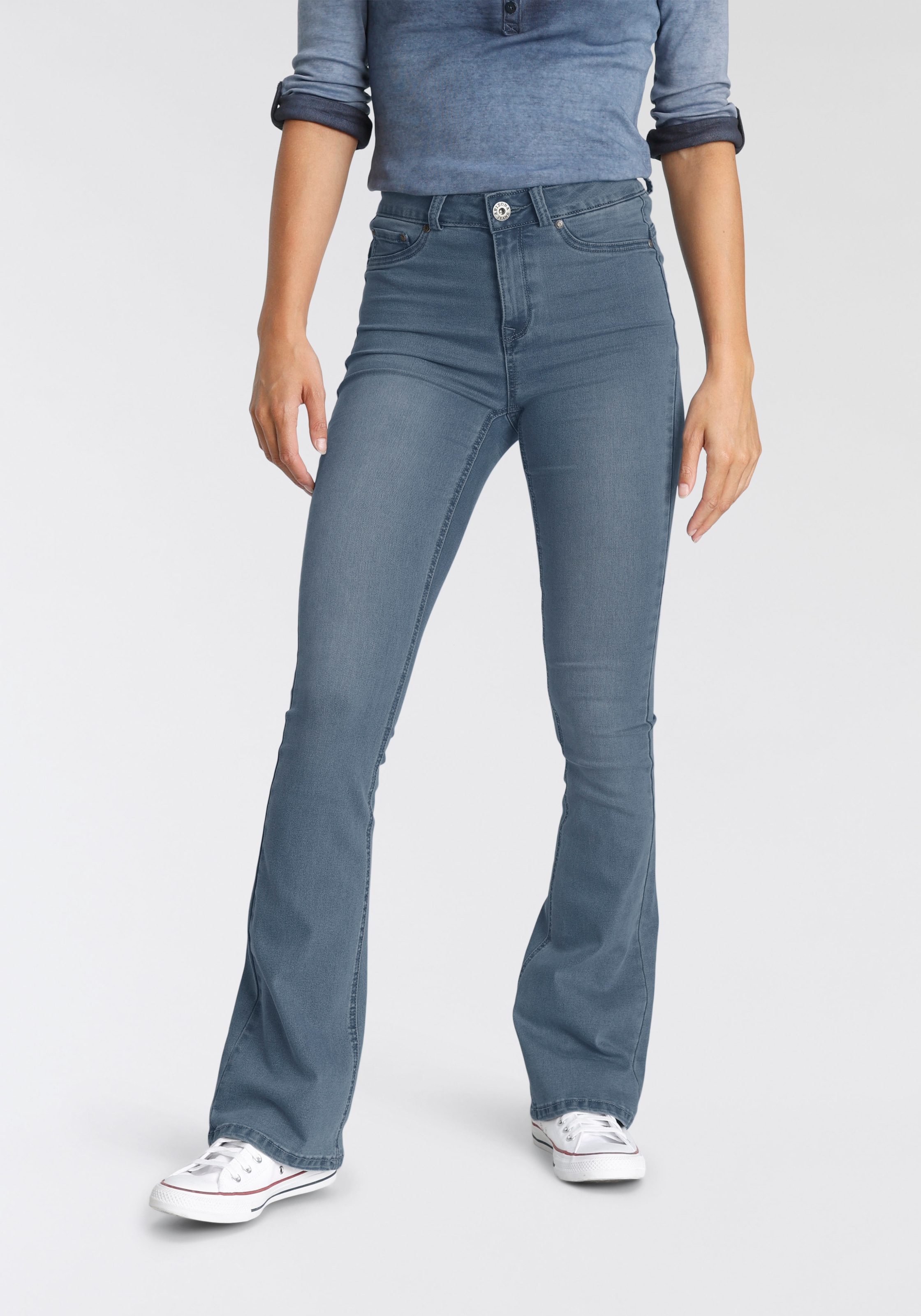 Arizona Bootcut-Jeans »Ultra Stretch«, High bei OTTOversand Waist mit Shapingnähten