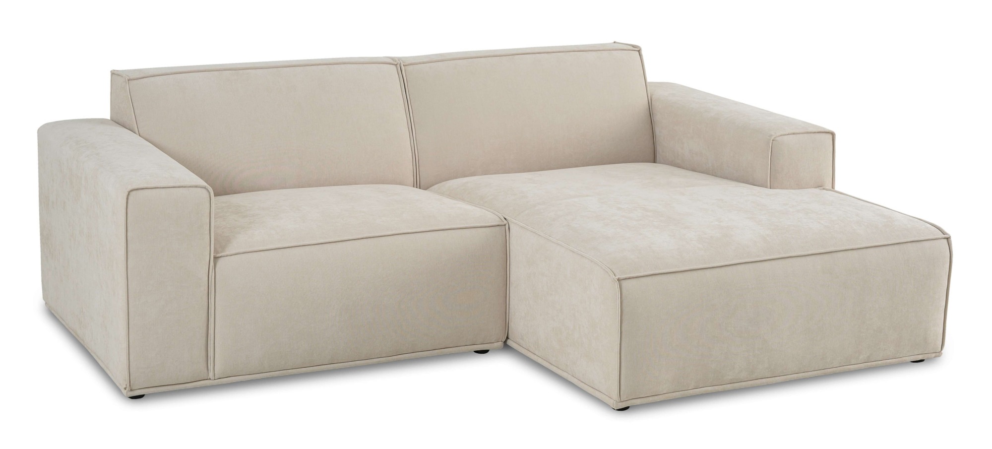 Home affaire Ecksofa »Avelin, 228 cm, L-Form, Chenille, Struktur-Boucle« mit Wellenunterfederung, Kedernaht, bodentief, Skandi-Design