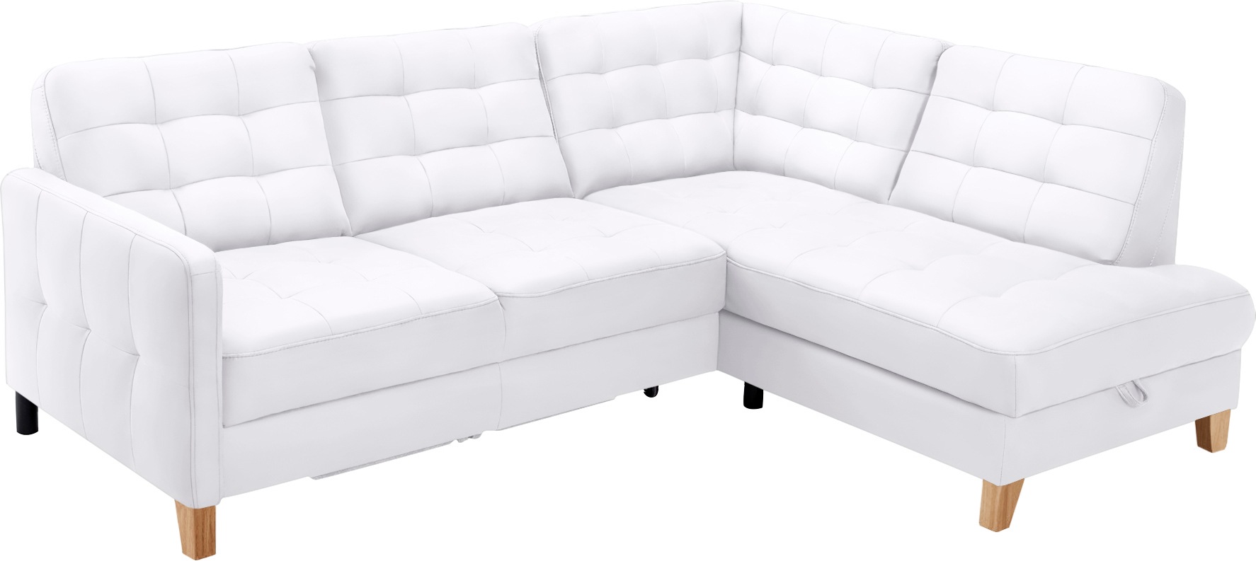 exxpo - sofa fashion Ecksofa »Elio, kompakt & bequem, zeitloses Design, Breite 228cm, L-Form« wahlweise mit Bettfunktion und Bettkasten