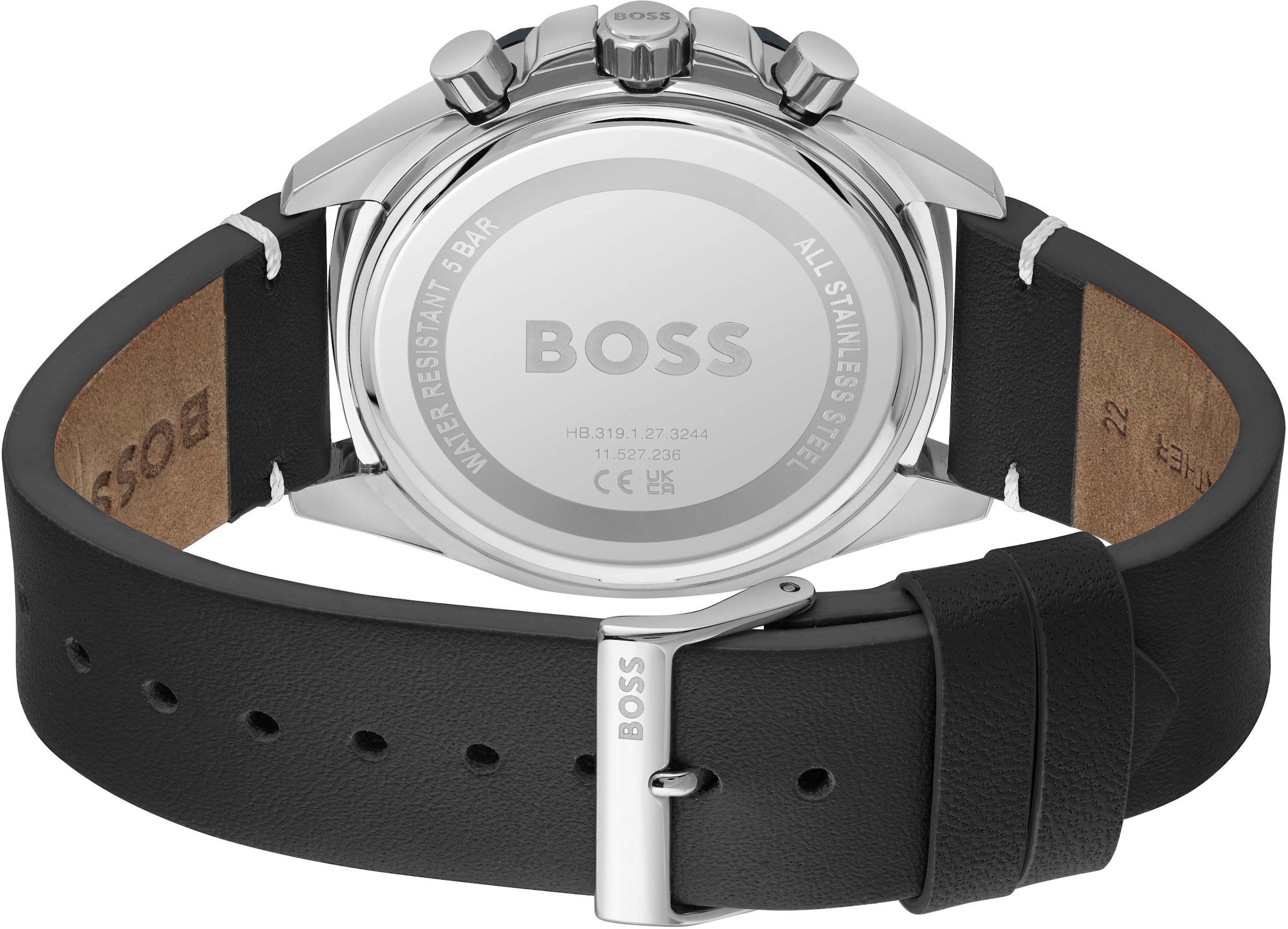 BOSS Chronograph »CLOUD«, Quarzuhr, Herrenuhr, Armbanduhr, Stoppfunktion, Lederarmband