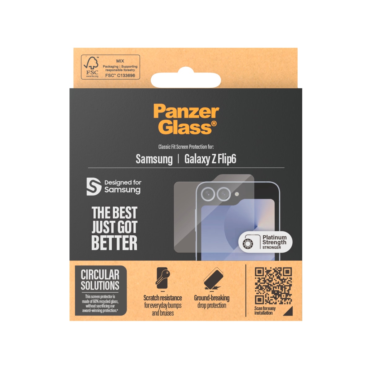 SAFE by PanzerGlass Displayschutzglas »Classic Fit Screen Protector«, für Samsung Galaxy Z Flip6, Displayschutzfolie, Schutzfolie, Bildschirmschutz, kratz- & stoßfest