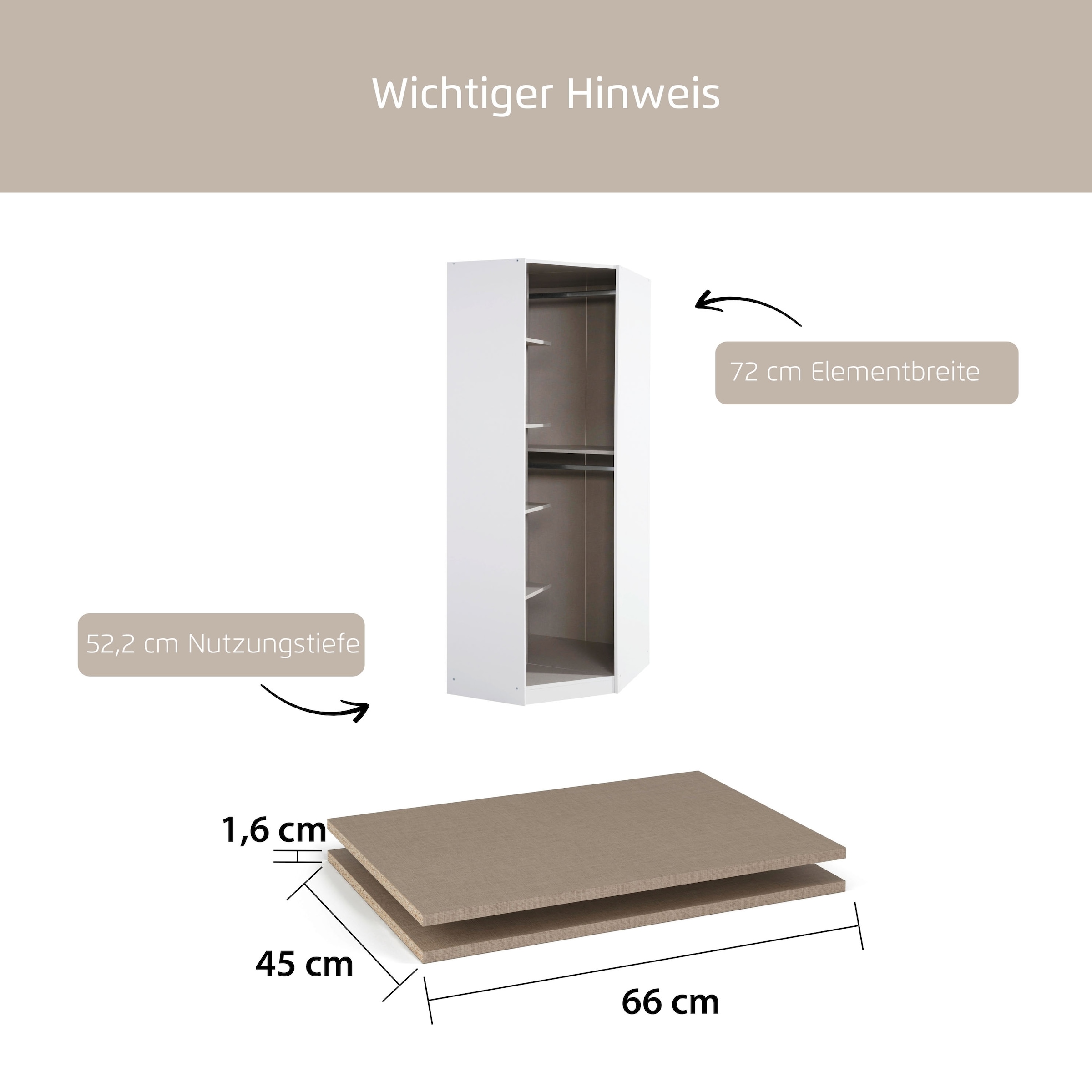 rauch »Zubehör für Rauch-Drehtürenschränke ORANGE« 2er-Set Breite 66 cm, Tiefe 45 cm