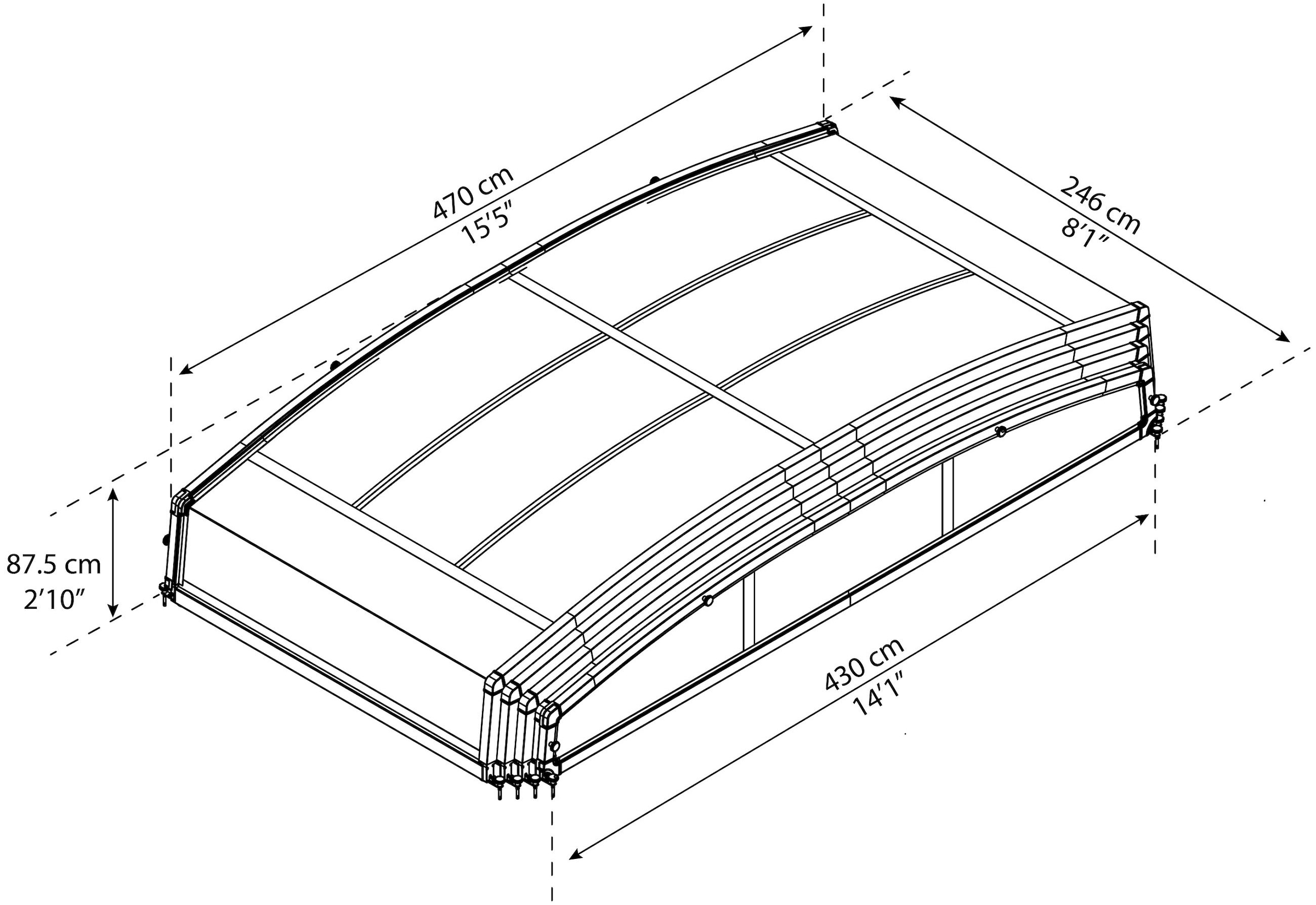 Palram - Canopia Poolverdeck »Palram - Canopia Poolüberdachung Majorca«, 8X4 POOL