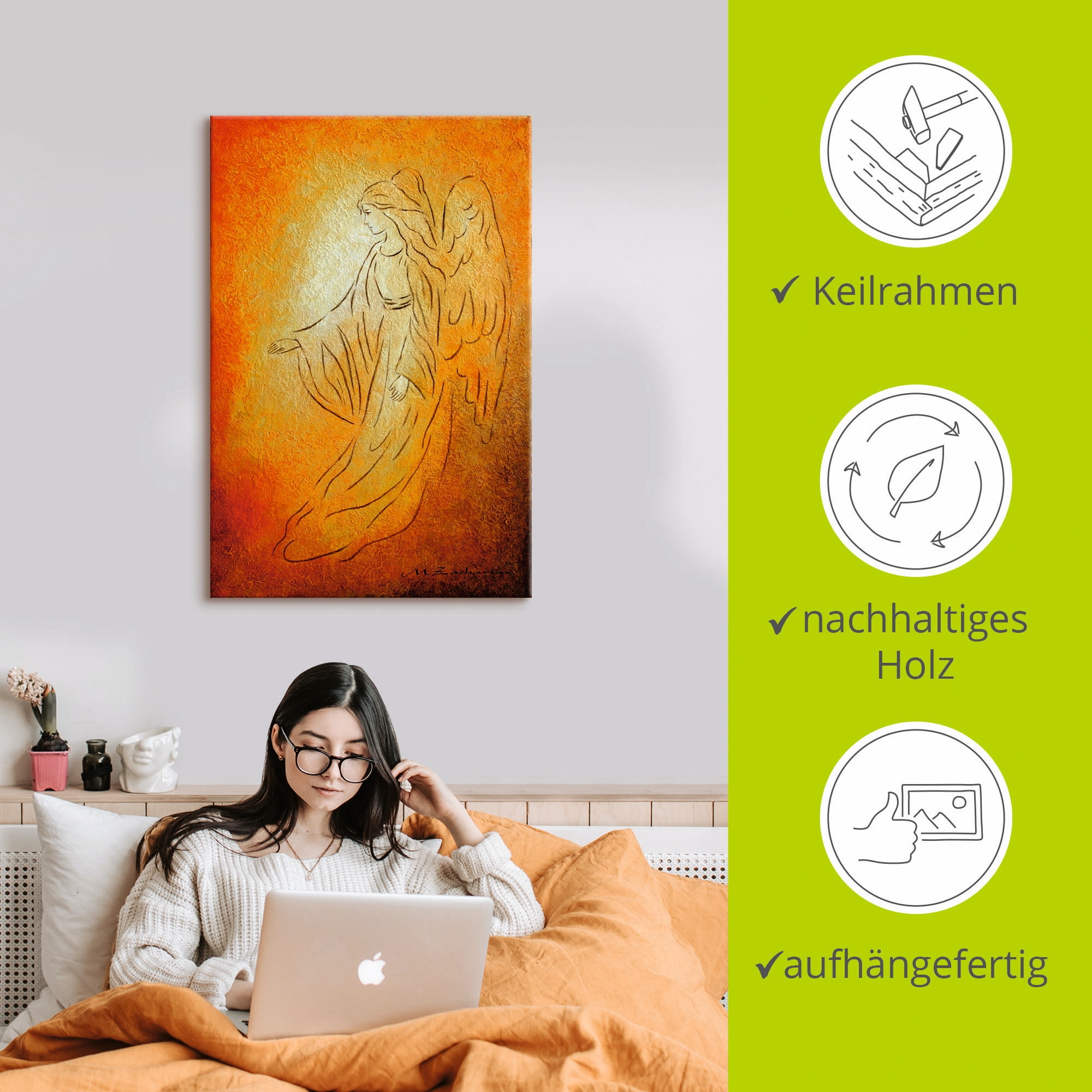 Artland Wandbild »Engel der Heilung - Engelkunst«, Religion, (1 St.), als Alubild, Outdoorbild, Leinwandbild, Poster, Wandaufkleber