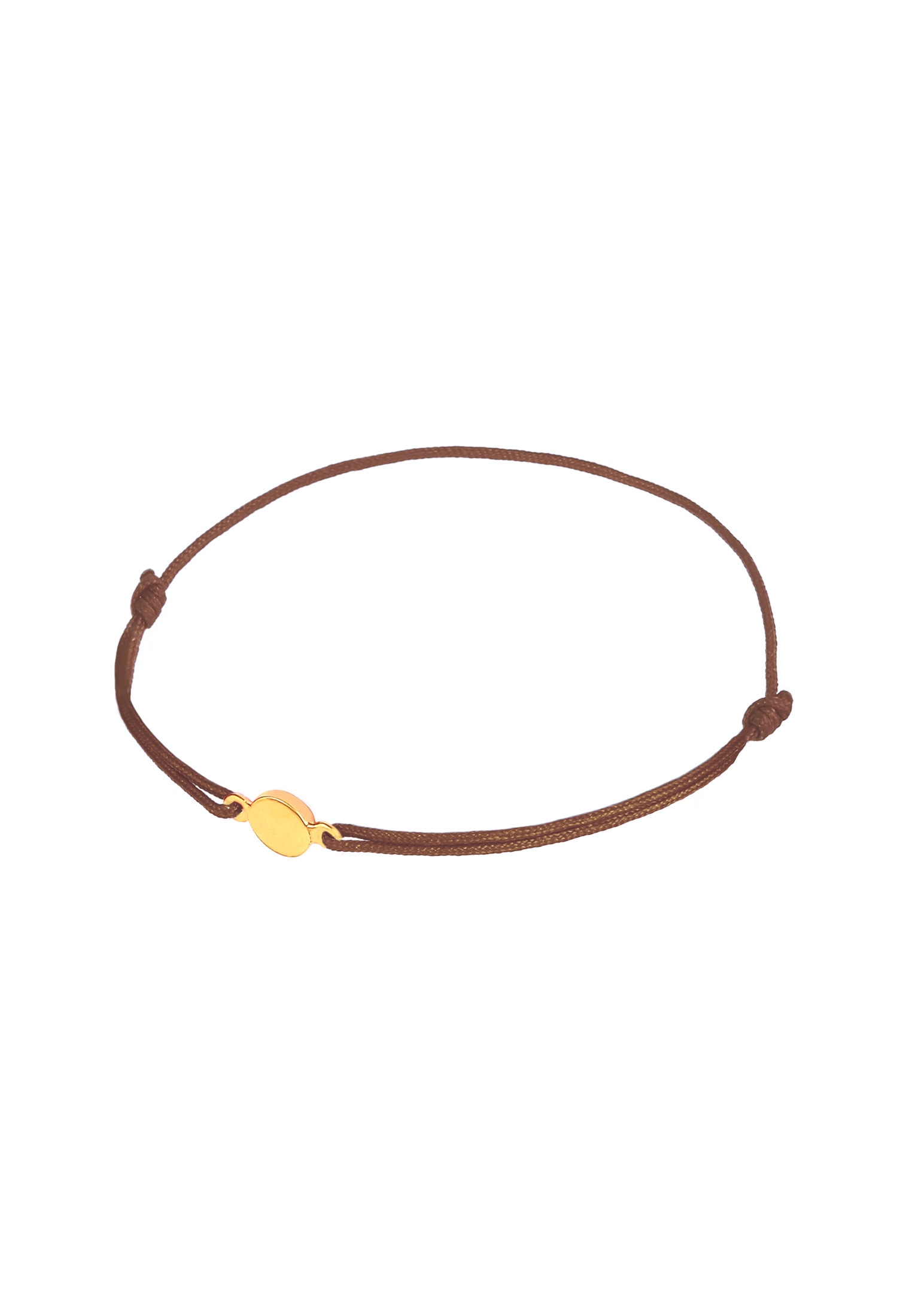 Elli Armkette »Armband Nylonband Plättchen Anhänger 925 Sterling Silber vergoldet«