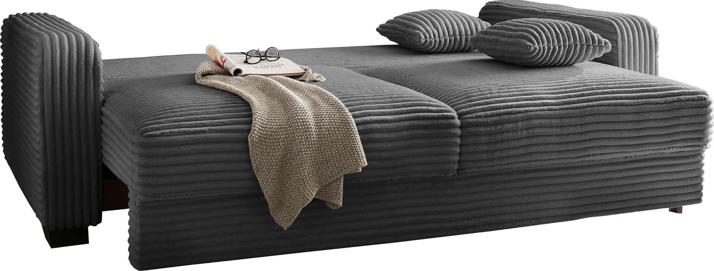ED EXCITING DESIGN Schlafsofa »Carrara«, mit Bettkasten & 2 Zierkissen