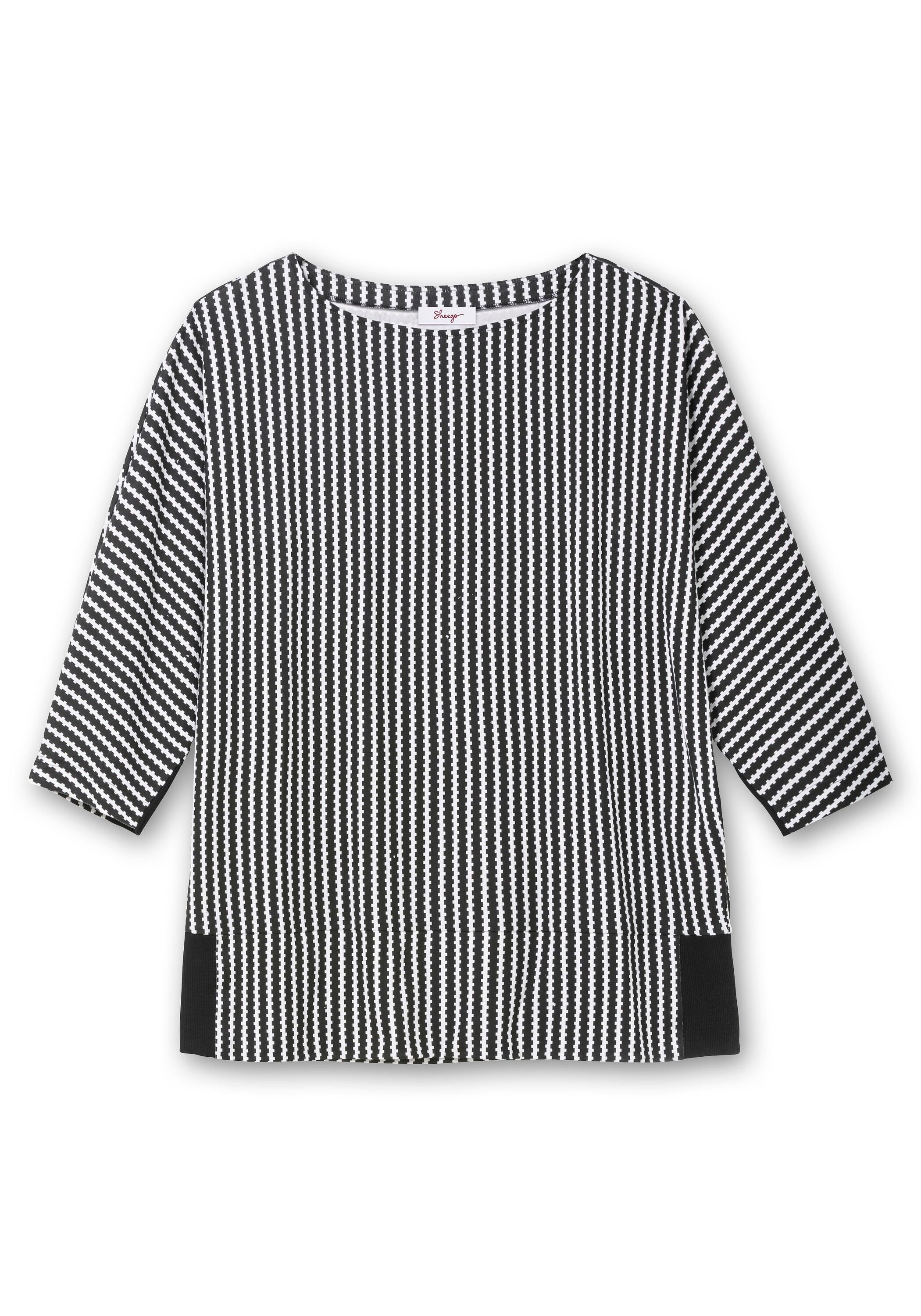 Sheego 3/4-Arm-Shirt »Gestreiftes Shirt mit Fledermausärmeln«