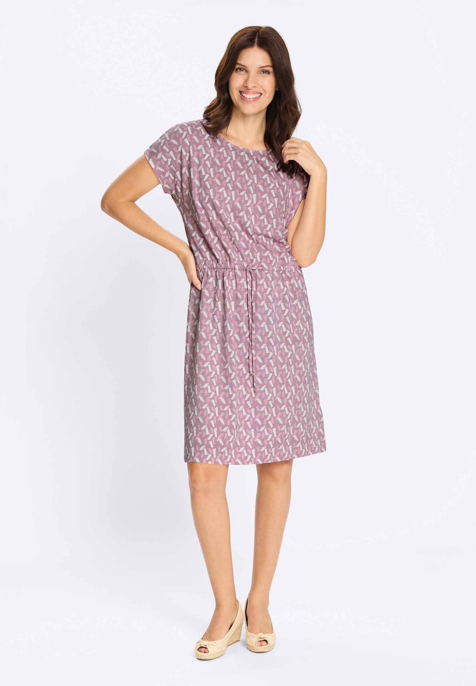 Sieh an! Shirtkleid »Jersey-Kleid Jerseykleid mit Rundhals-Ausschnitt« Ohne Taschen