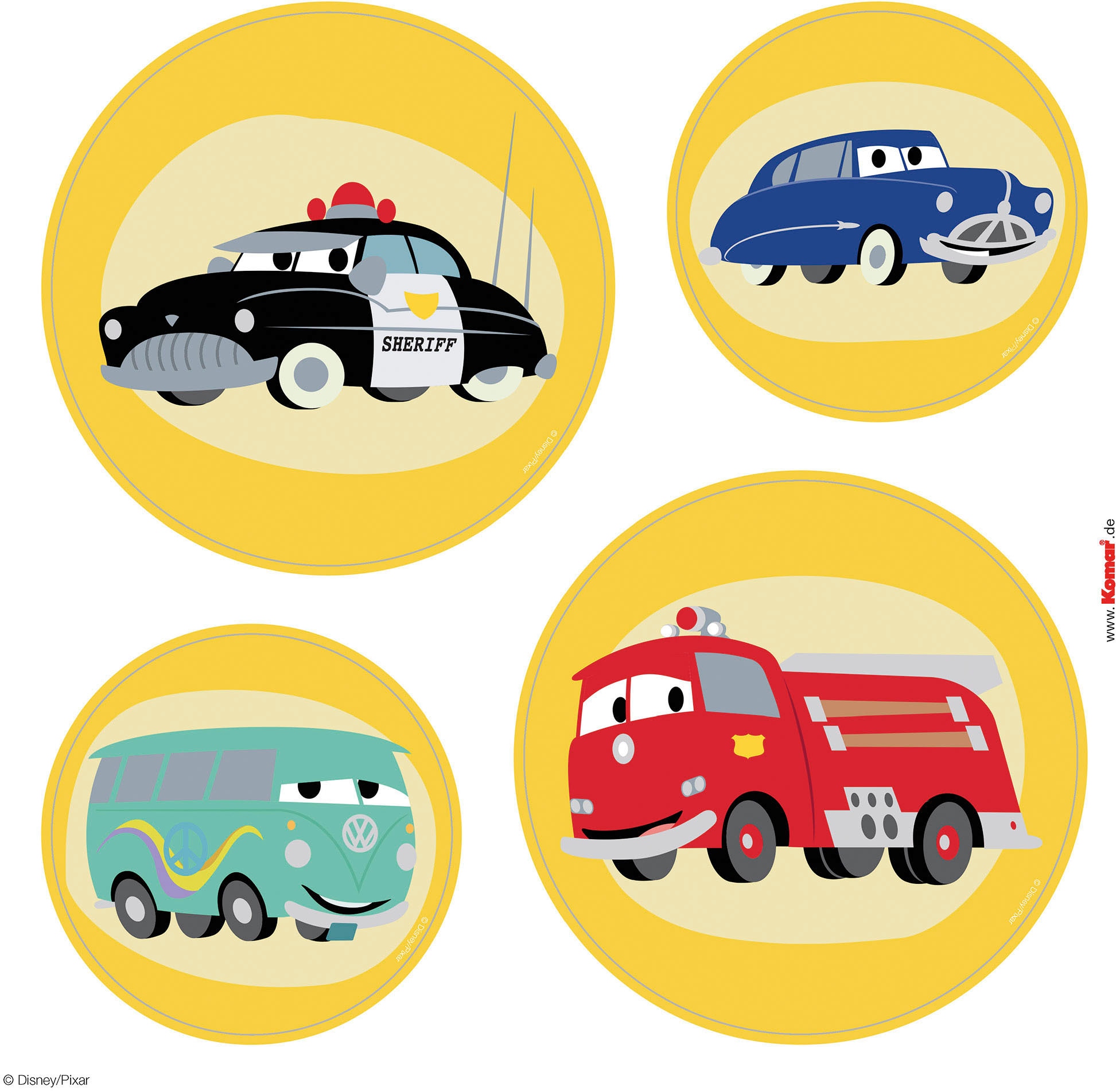 Komar Fensterbild »Cars Ka-Chow Bubbles - Größe 30 x 30 cm, 2 Bogen« Fenstersticker, selbsthaftend