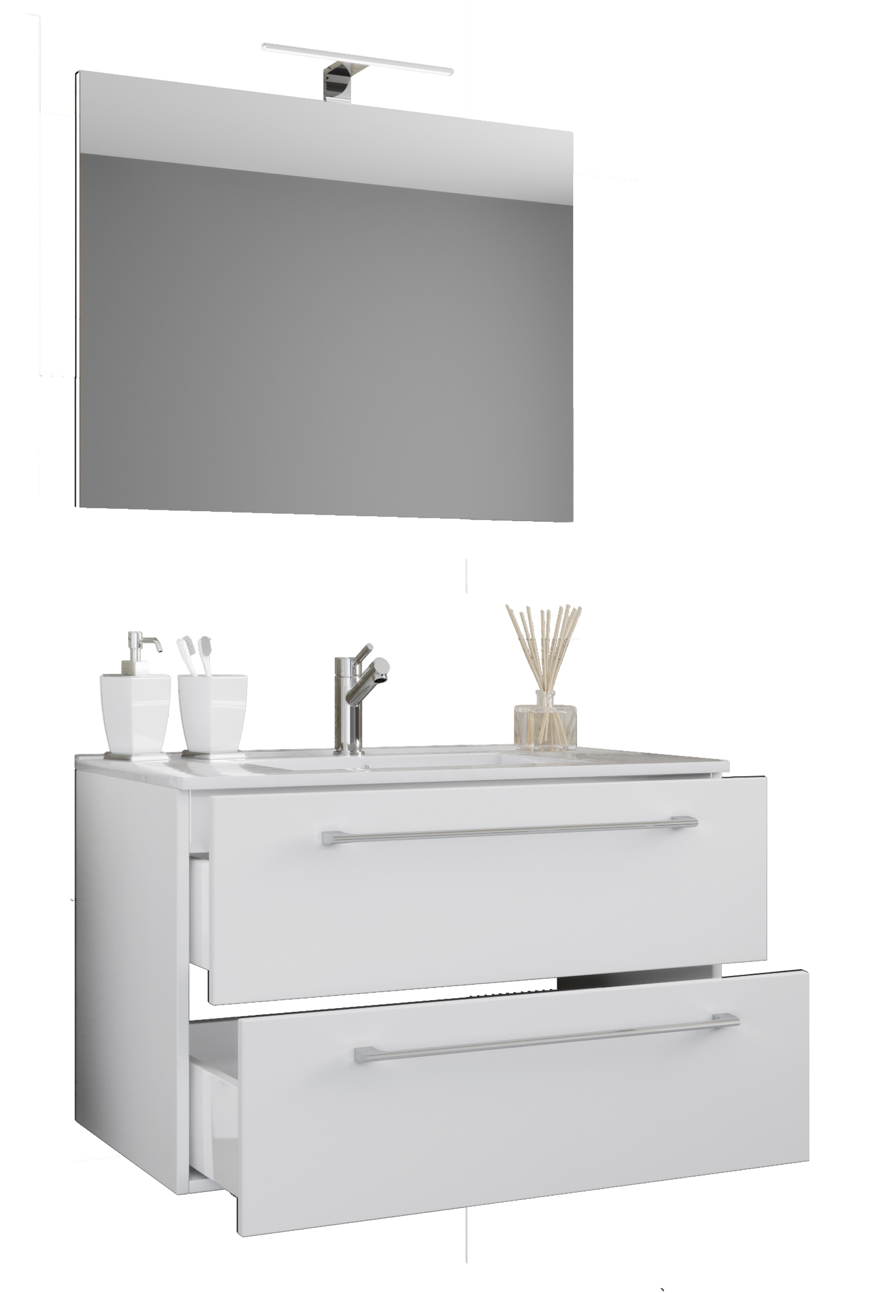 VCM Waschtisch »3-tlg. Waschplatz Waschtisch Badinos Schublade SP« 3 Stk. tlg.