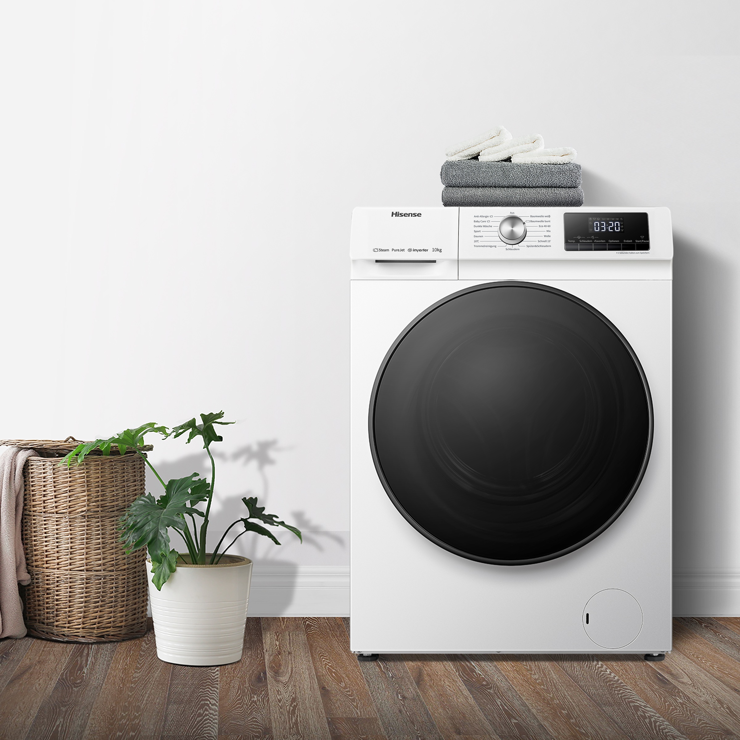 Hisense Waschmaschine WFQA1014EVJM »WFQA1014EVJM«, 10 kg, 1400 U/min