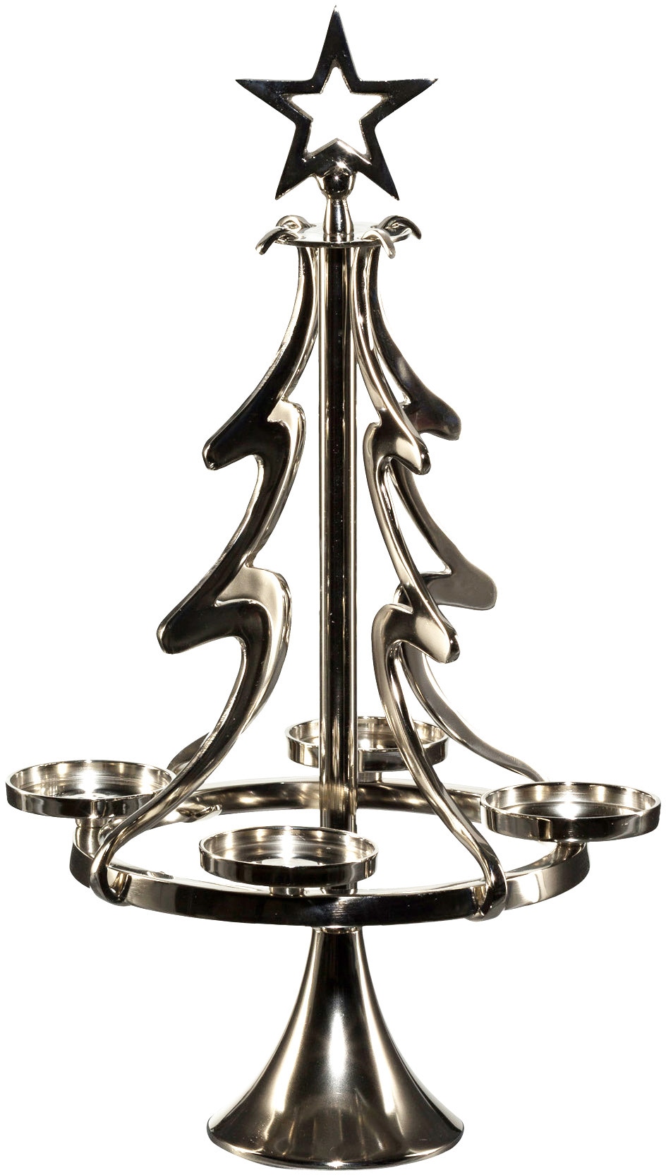 Adventsleuchter »Tannenbaum, Weihnachtsdeko«, (1 St.), Kerzenständer aus Aluminium,...