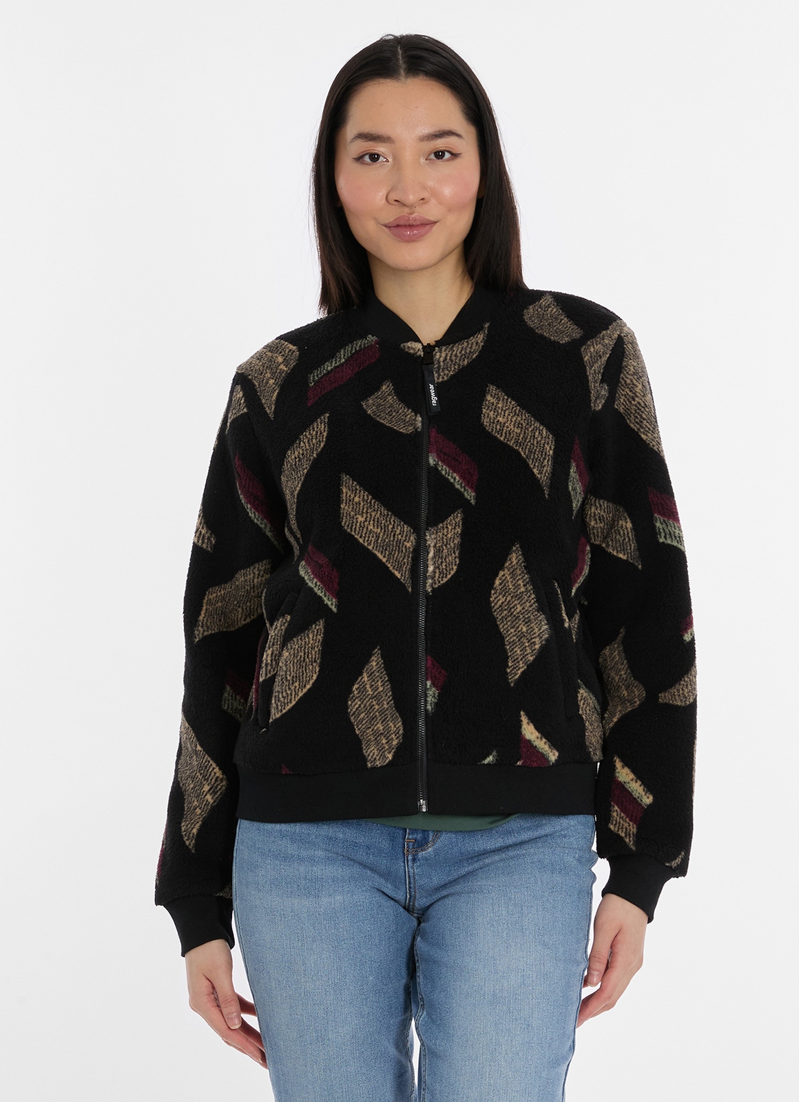 Ragwear Fleecejacke »CAIRRO PRINT« mit Reißverschluss, aus Kunstfaser und Fleece, Basic Passform