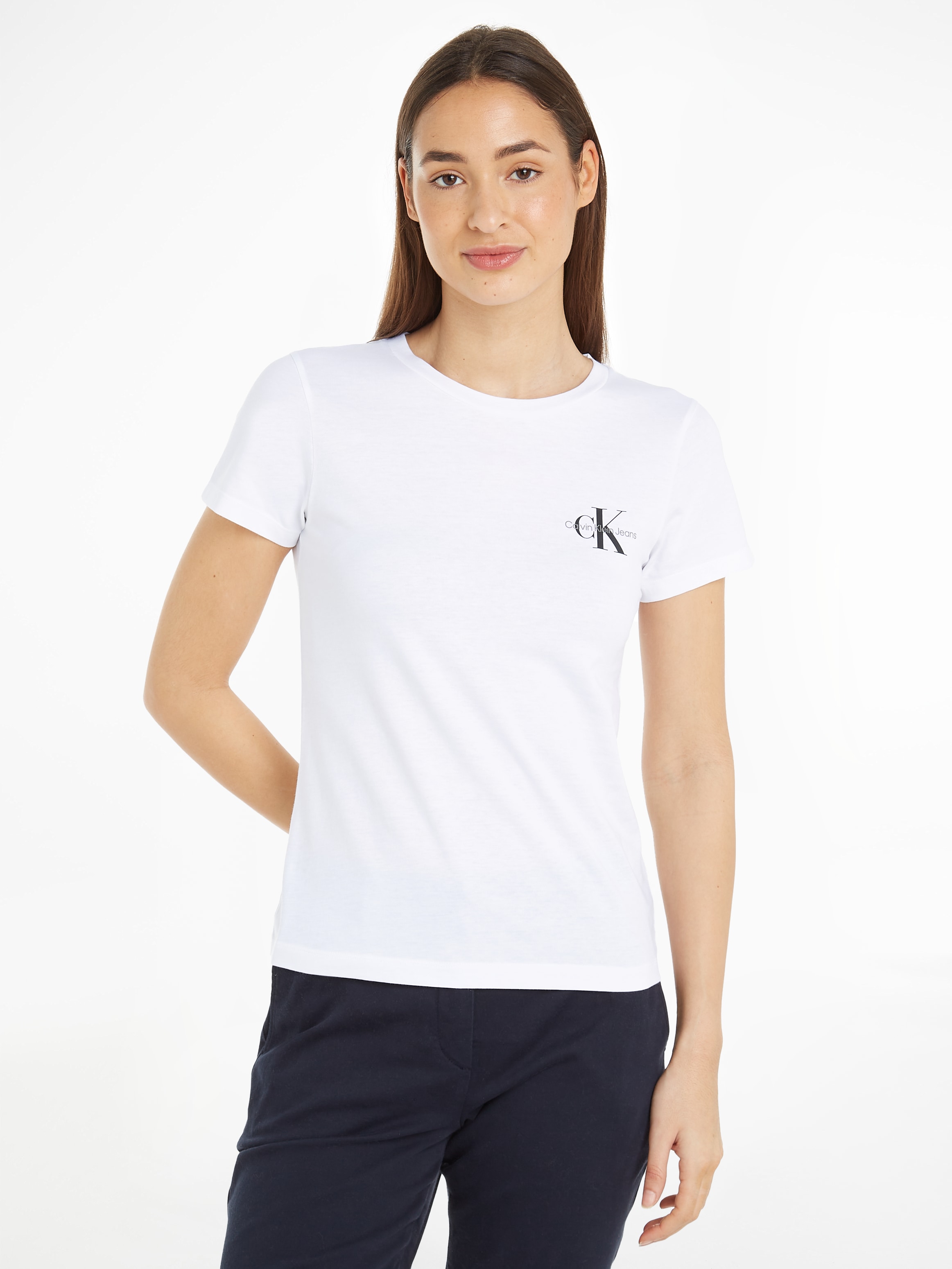 Calvin Klein Jeans Rundhalsshirt »2-PACK MONOLOGO SLIM TEE«, mit Calvin Klein Jeans Logoprint auf der Brust