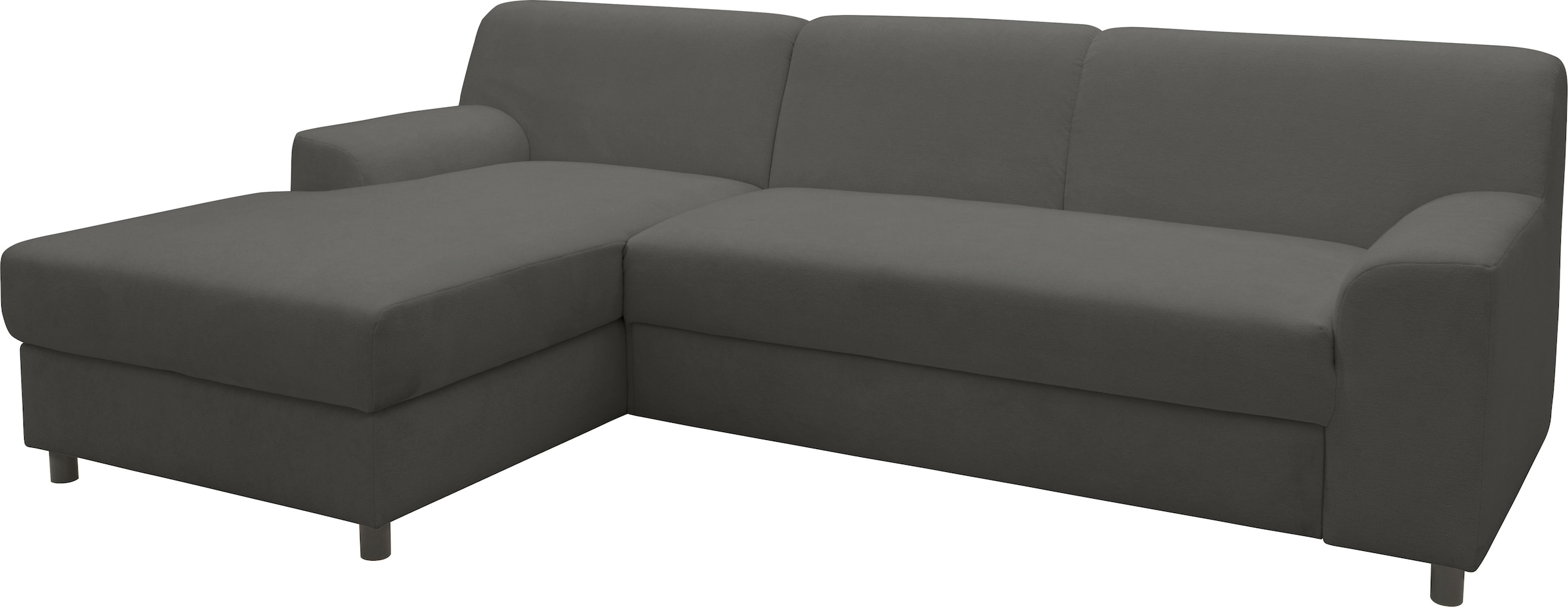 DOMO collection Ecksofa »Turah 2, L-Form, Cord oder Luxus-Microfaser, komfortabler Federkern«, B/T/H: 241/146/79 cm, incl. Zierkissen, wahlweise mit Bettfunktion