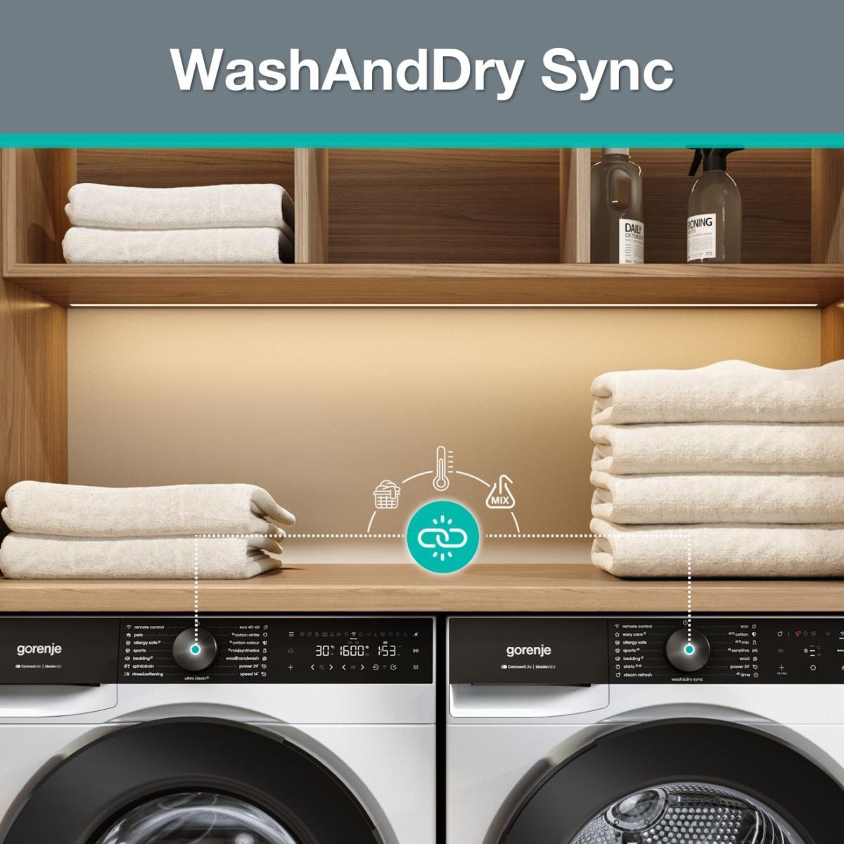 GORENJE Wärmepumpentrockner »D5G68C« G600 NatureDry Schonung, FastDry Pro 39, Knitterschutz