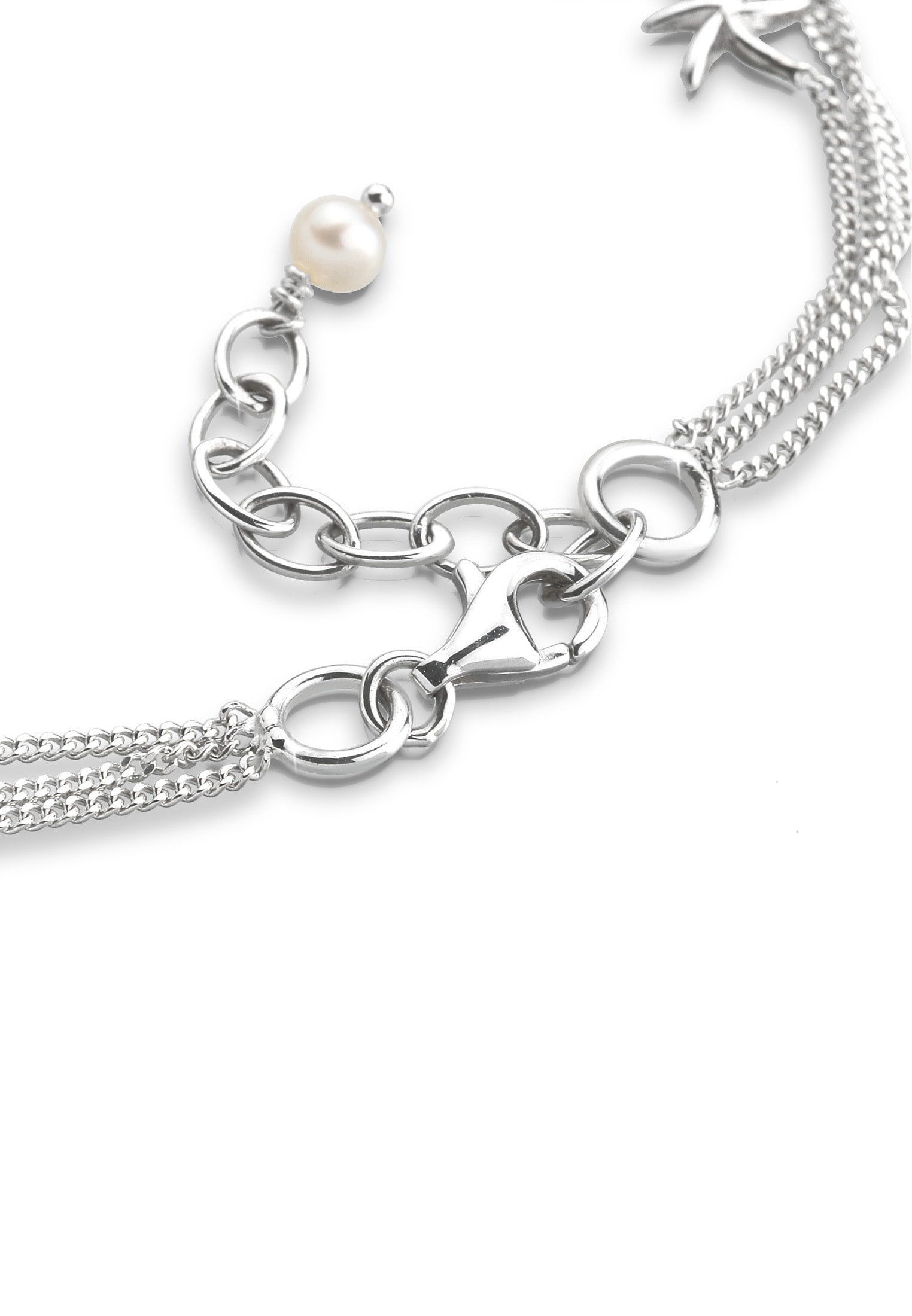 Elli Armkette »Armband Seestern Süßwasserperlen Weiß 925 Sterling Silber«