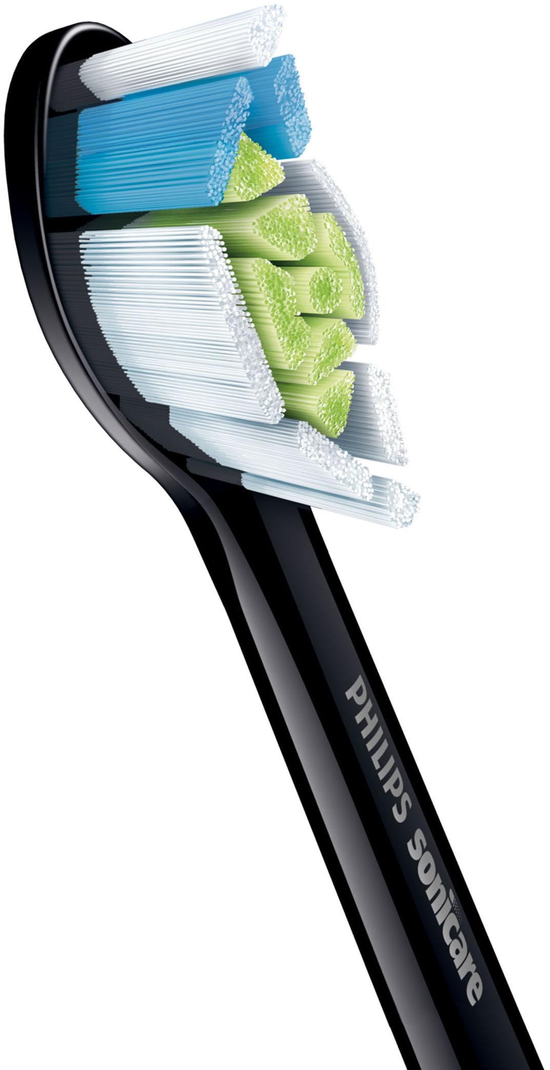Philips Sonicare Aufsteckbürsten »Standard W2 Optimal White, Farbe schwarz«, mit der Bürstenkopferkennung, Standardgröße