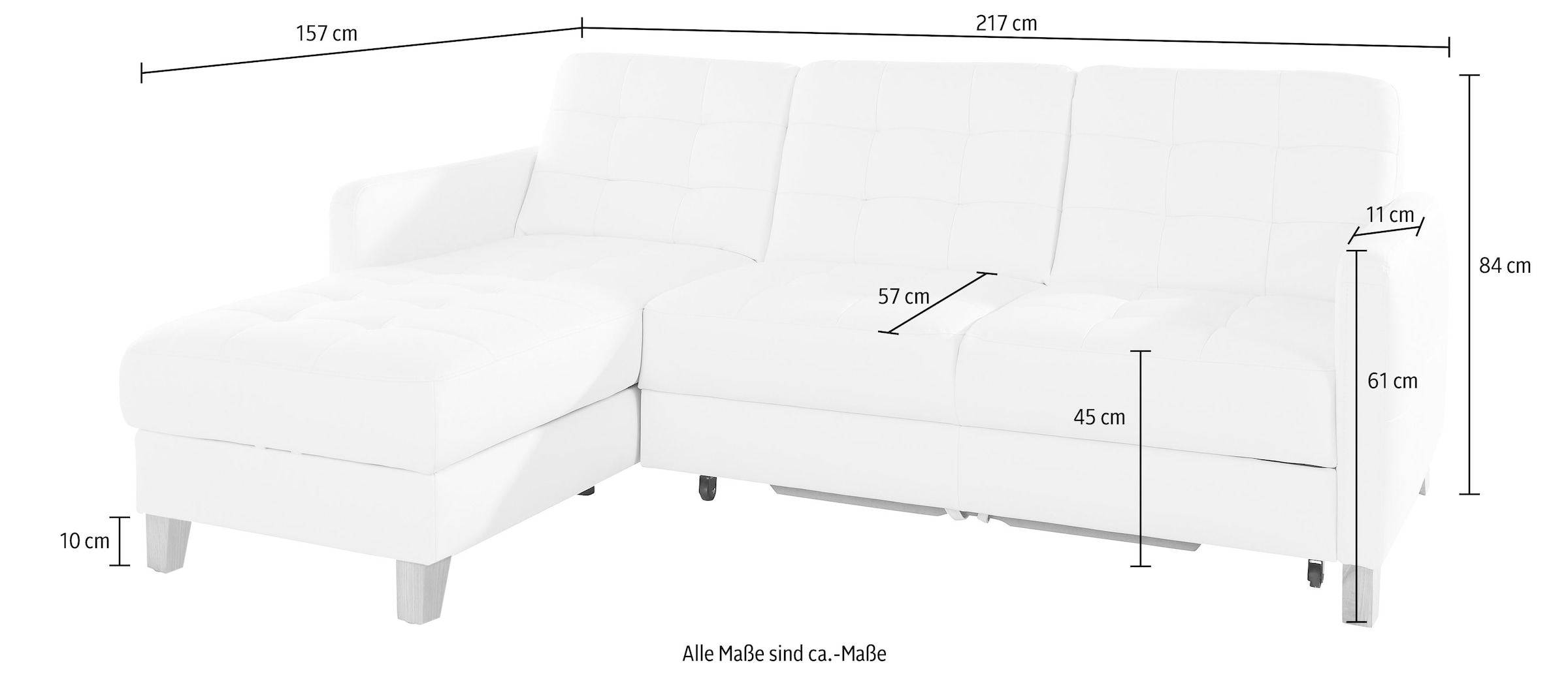 exxpo - sofa fashion Ecksofa »Elio, kompakt und komfortabel, bequem und zeitloses Design, L-Form«, wahlweise mit Bettfunktion