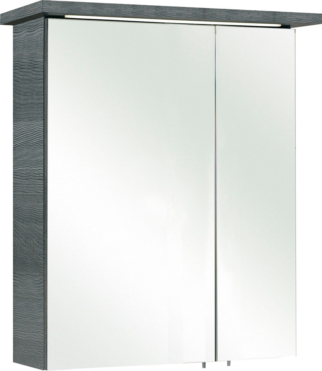 Saphir Spiegelschrank »Quickset 328 Badezimmer Spiegelschrank inkl. LED-Beleuchtung, 450LM«, 60 cm breit, Graphit Struktur quer Nachbildung, inkl. Türdämpfer