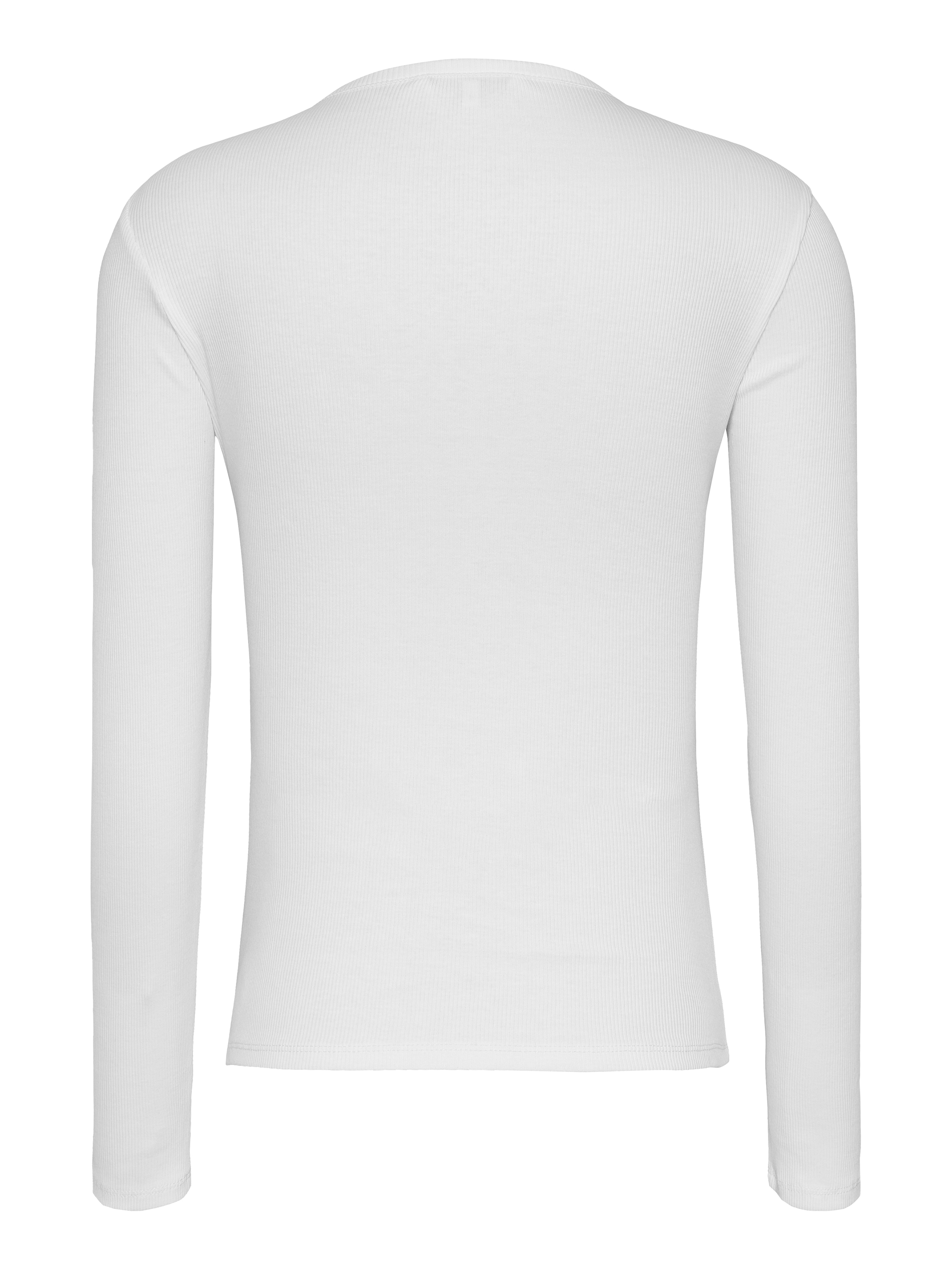 Tommy Jeans Curve Langarmshirt »TJW SLIM BUTTON RIB«, in Großen Größen, Rippoptik, mit Loogstickerei