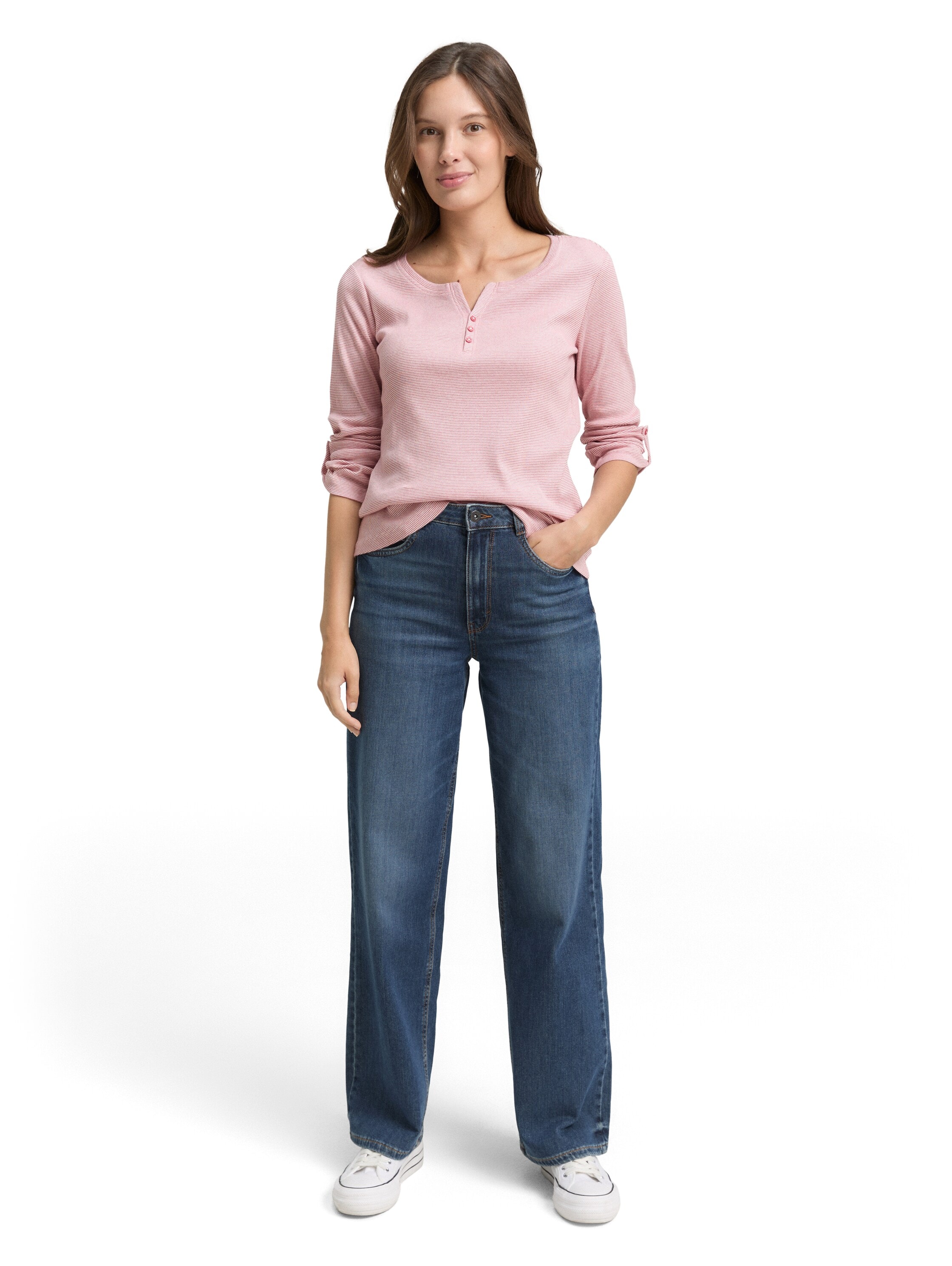 TOM TAILOR Henleyshirt mit Turn-Up-Arm