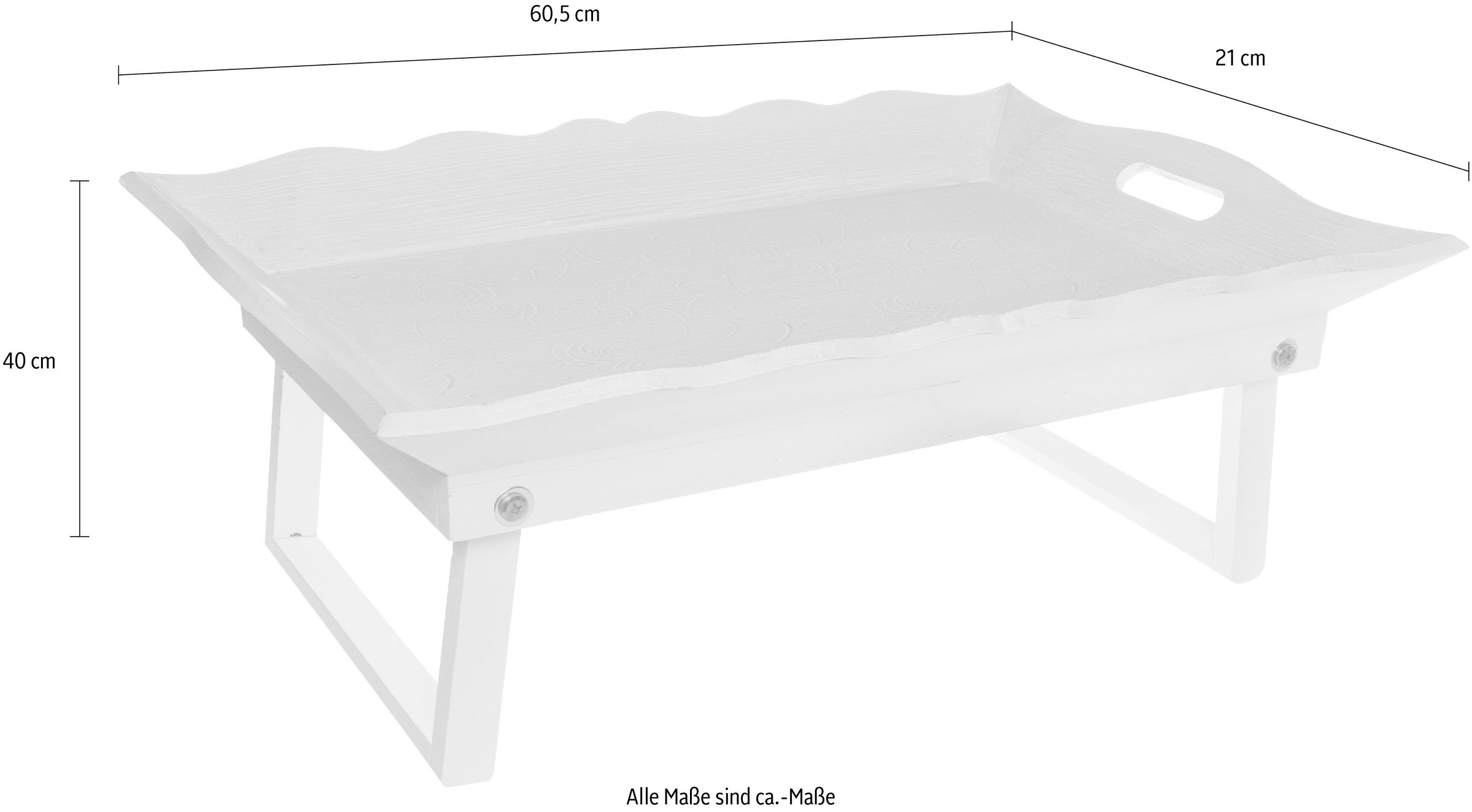 Myflair Möbel & Accessoires Standfüßen bei Bett-Tablett »Mariella, praktischen bestellen beige«, online mit Tablett OTTO