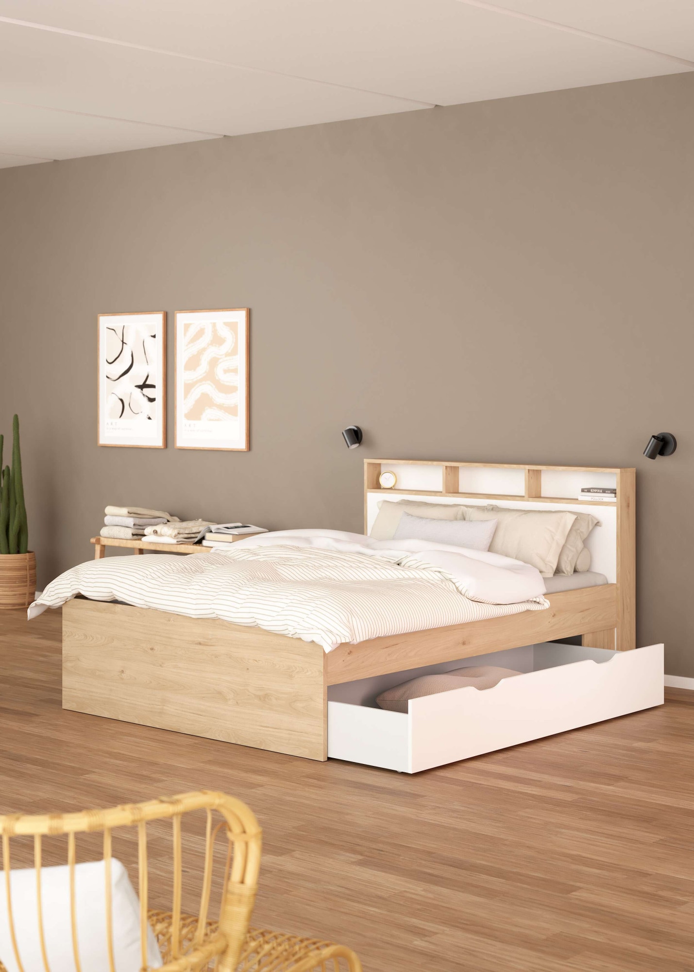 andas Stauraumbett »Ikast Bett, Bettgestell, Stauraum, Aufbewahrung,«, Liegefläche 140x200 cm, 2 Schubladen