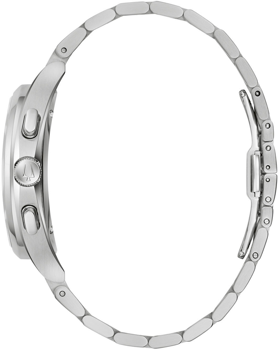 Bulova Chronograph »Curv«, Armbanduhr, Quarzuhr, Herrenuhr, Edelstahlarmband, Saphirglas