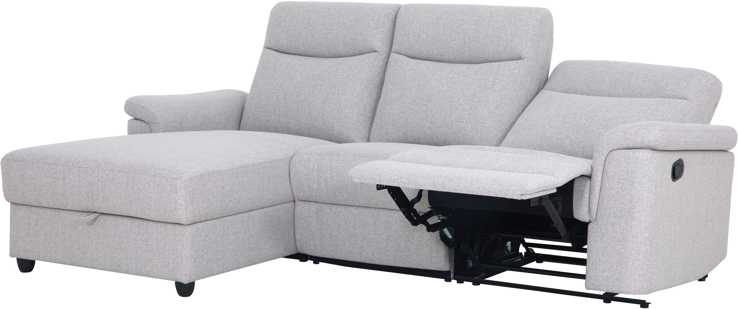 Home affaire Ecksofa »BRIONNE, L-Form, 255cm, manuelle u. elektrische Funktion (USB A/C),« Liegefunktion, Stauraum, Federkernpolsterung, Webstoff