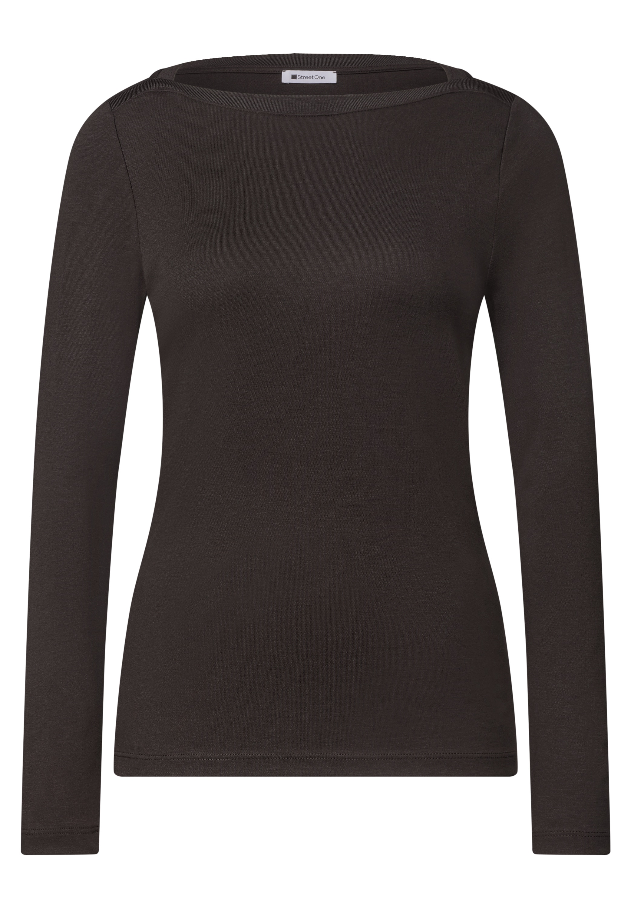 STREET ONE Langarmshirt mit U-Boot-Ausschnitt und Modal