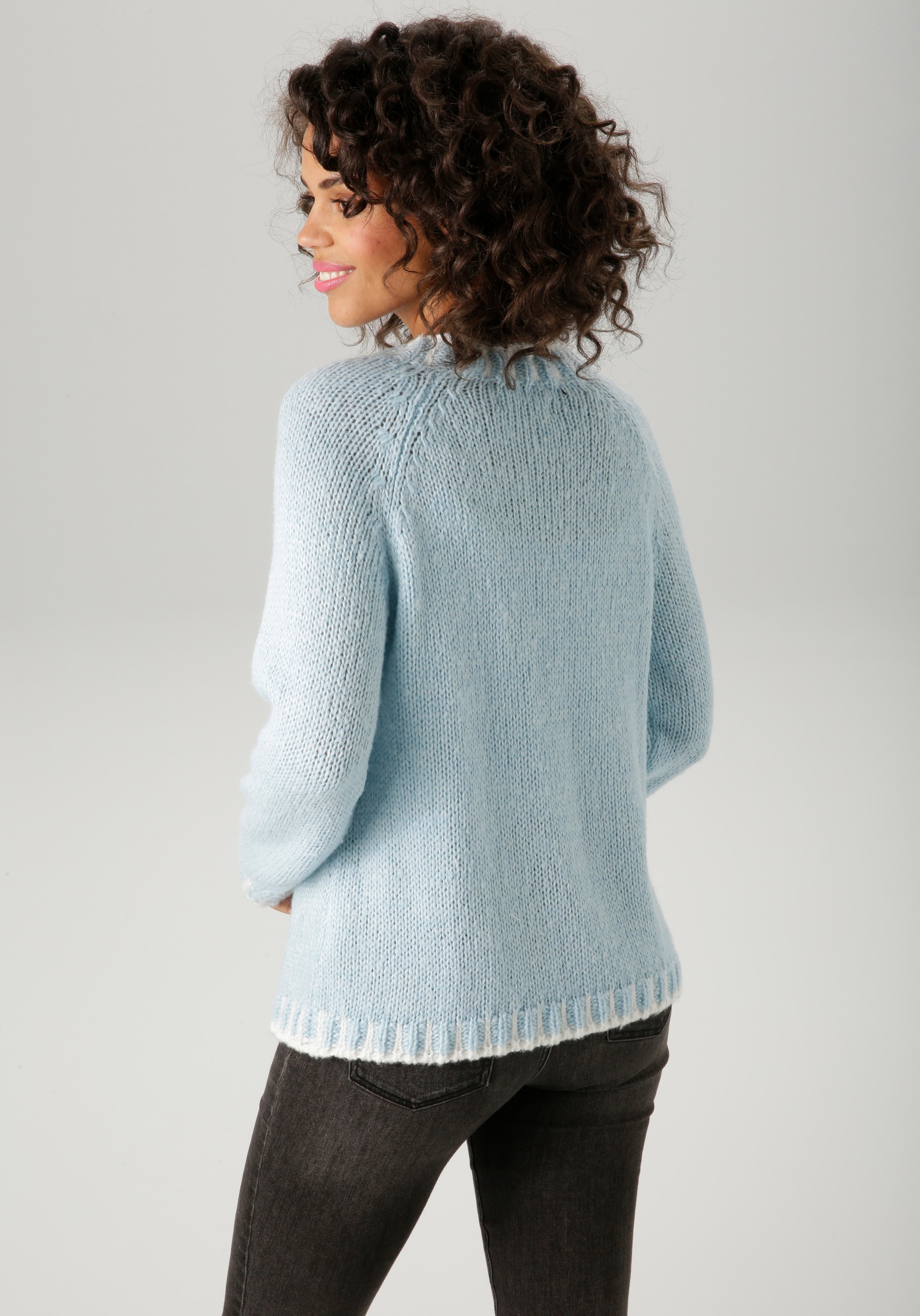 Aniston CASUAL Strickpullover, mit gemusterten Bündchen - NEUE KOLLEKTION
