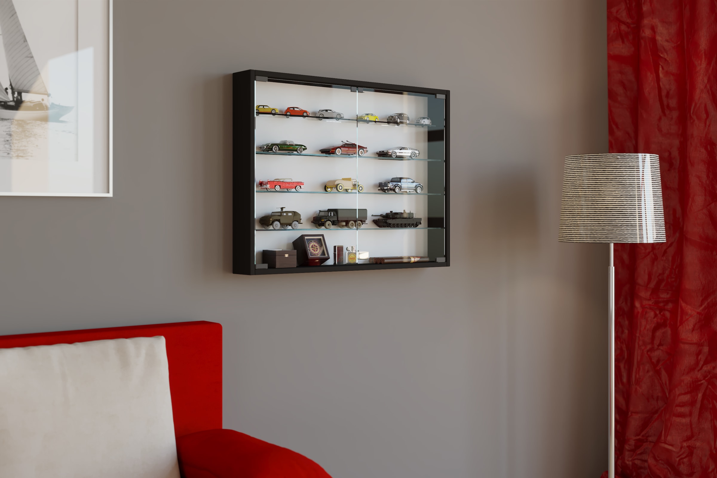 VCM Wandregal »Hängevitrine Wandvitrine Sammel Deko Mandosa L«