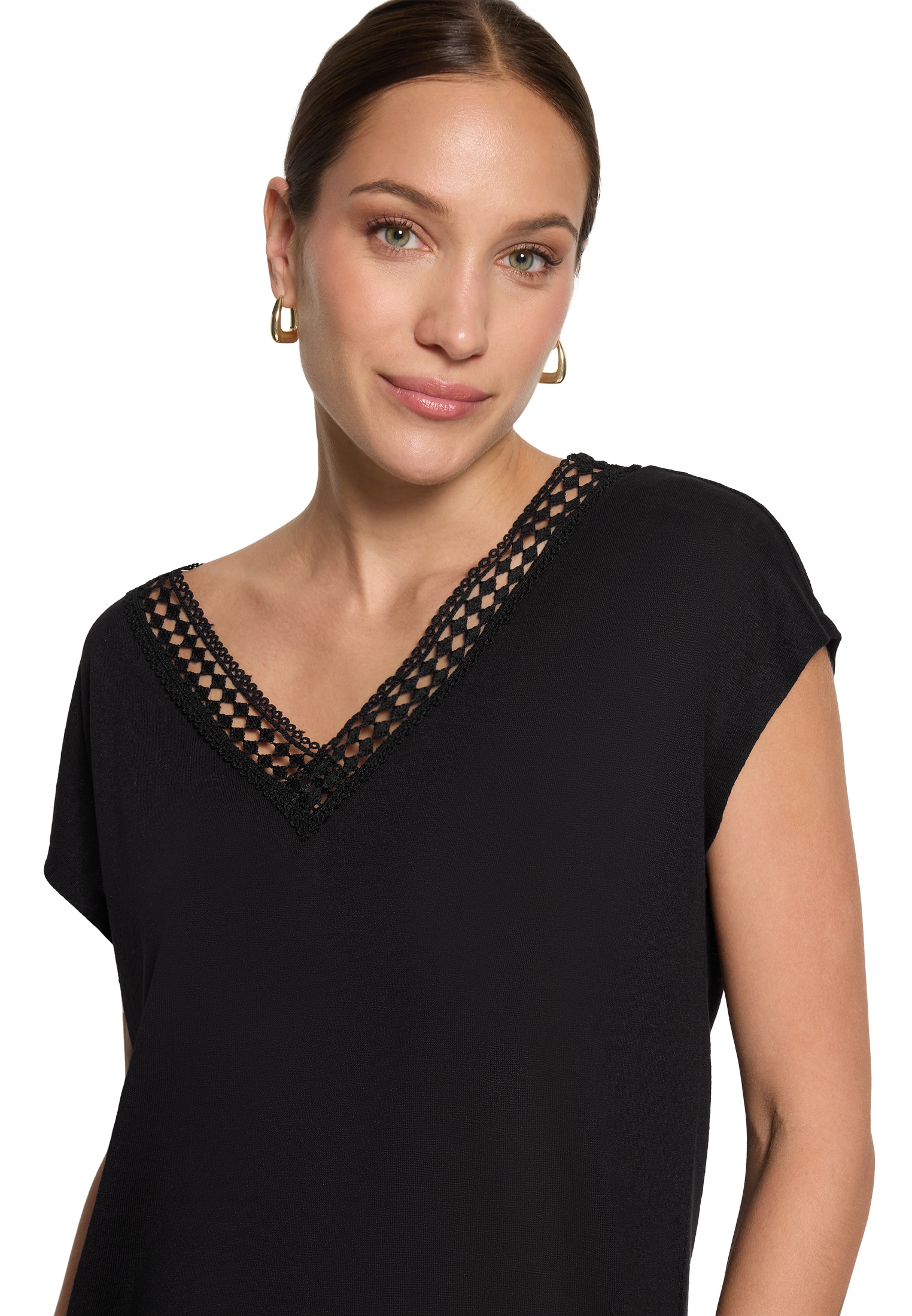 Zero Shirttop »Kurzarm-Shirt mit V-Ausschnitt«