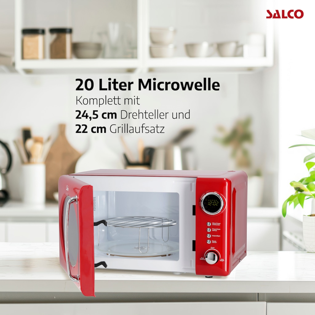 SALCO Mikrowelle »SRM-20.5G«, Mikrowelle-Grill, im Retrostyle